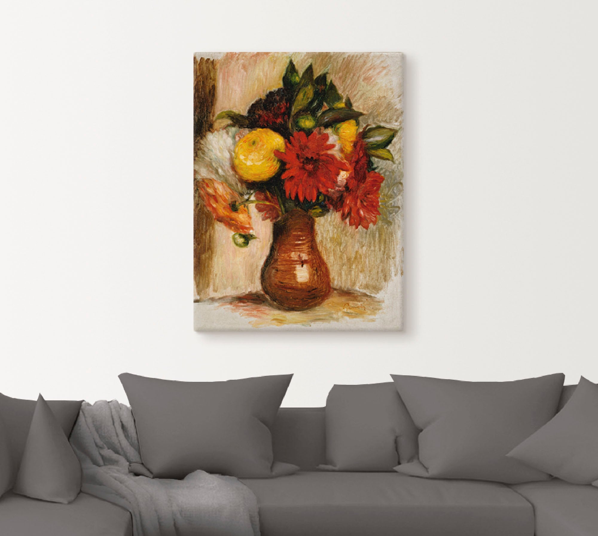 Artland Leinwandbild »Blumenstrauß in einem Krug.«, Arrangements, (1 St.), auf Keilrahmen gespannt