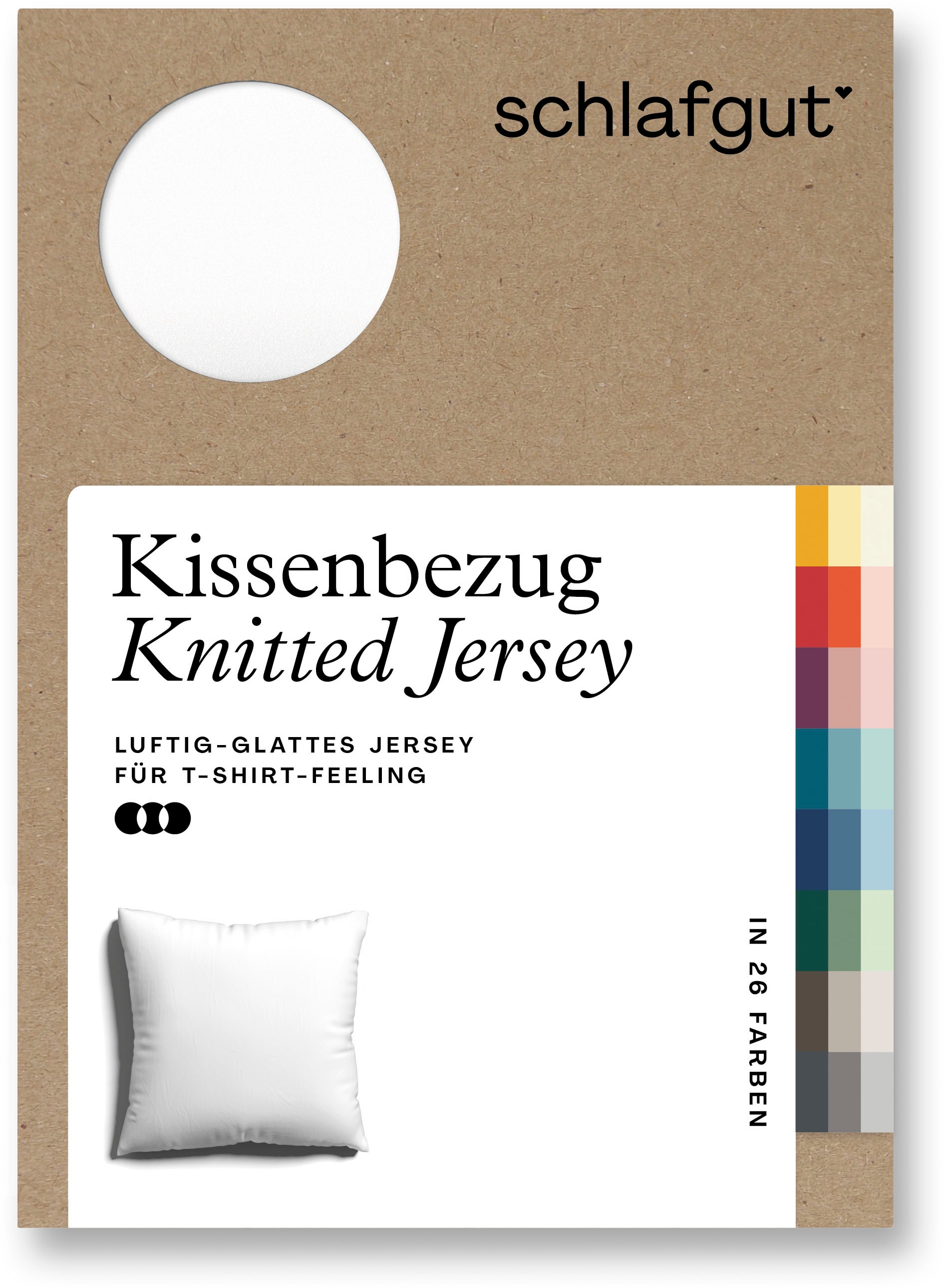 Kissenbezug »Knitted Jersey aus Bio-Baumwolle mit Elasthan, bügelfrei,«, (1 St.),...