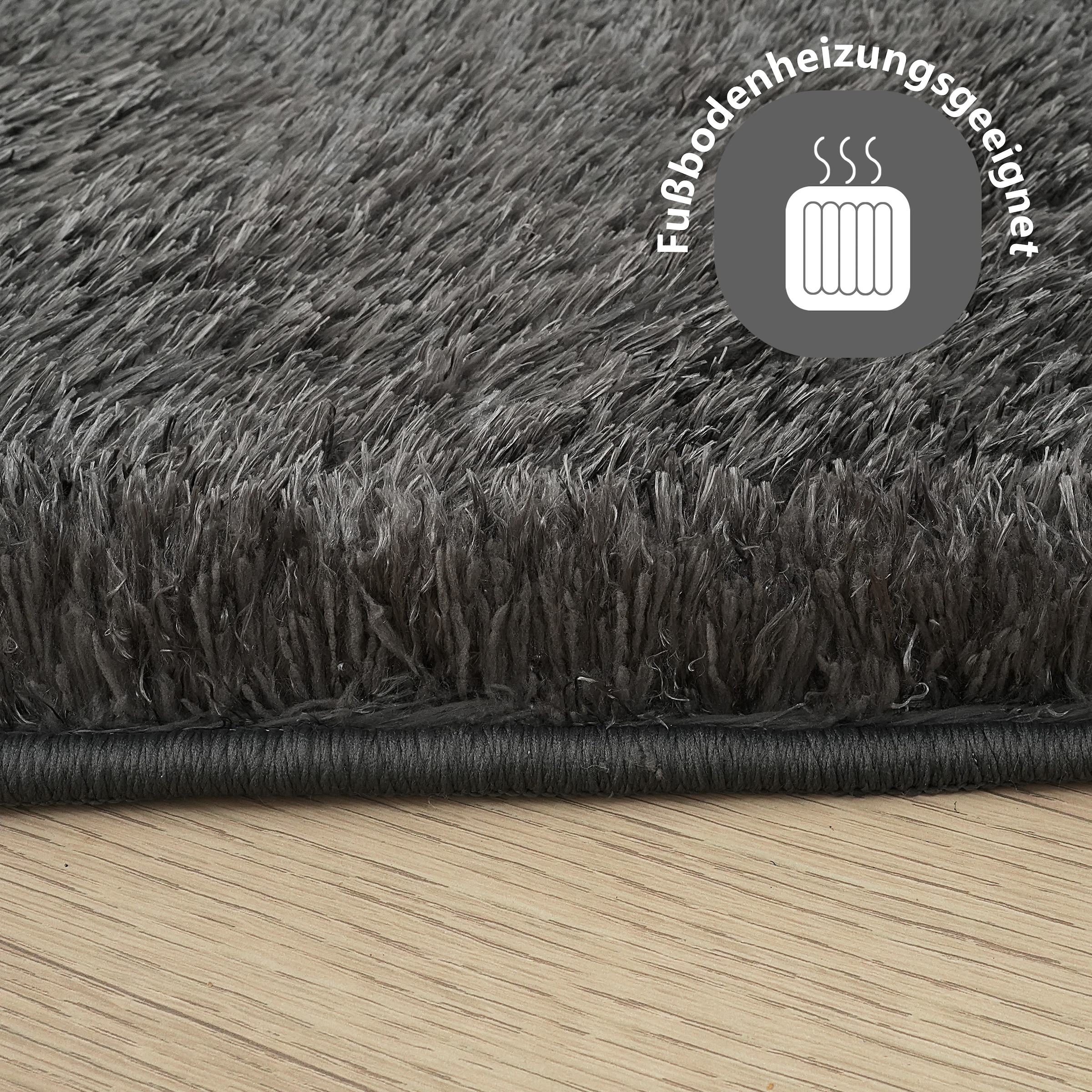 my home Hochflor-Teppich »Micro Shaggy, aus weicher Mikrofaser«, rechteckig, 53 mm Höhe, weich, flauschig, Uni-Farben, Wohnzimmer, Schlafzimmer, Kinderzimmer