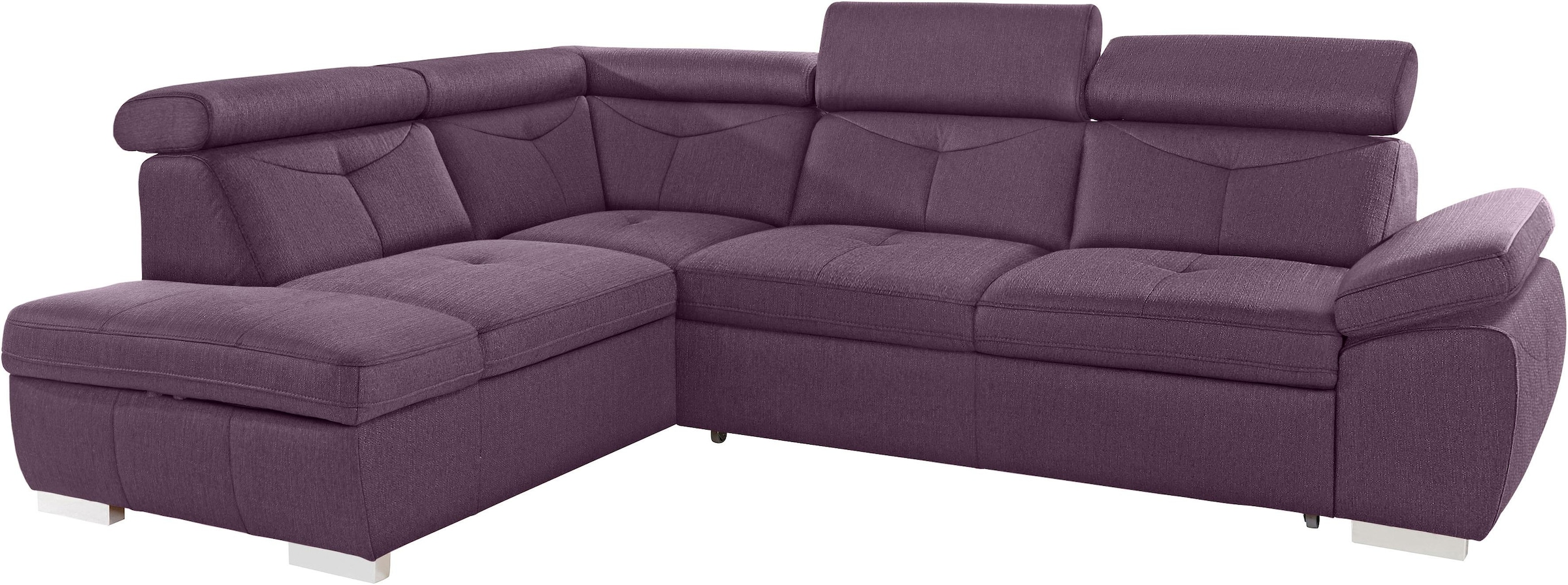 exxpo - sofa fashion Ecksofa »Spring, super bequem und komfortabel mit Armteil- und Kopfteilfunktion«, wahlweise mit Bettfunktion und Bettkasten, L-Form