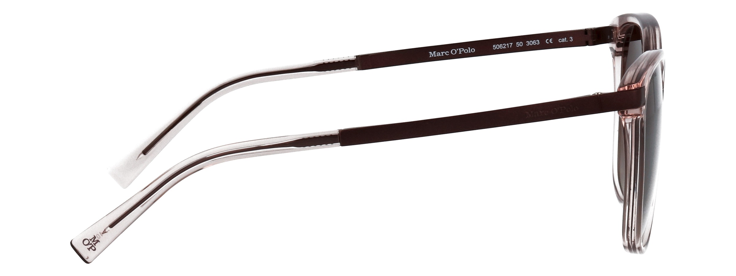 Sonnenbrille MARC O'POLO, Damen, rosé transparent, durchscheinend, matt, Sonnenbrillen Sonnenbrille, klassische Schmetterlingsform, dunkle Verlaufstönung 6