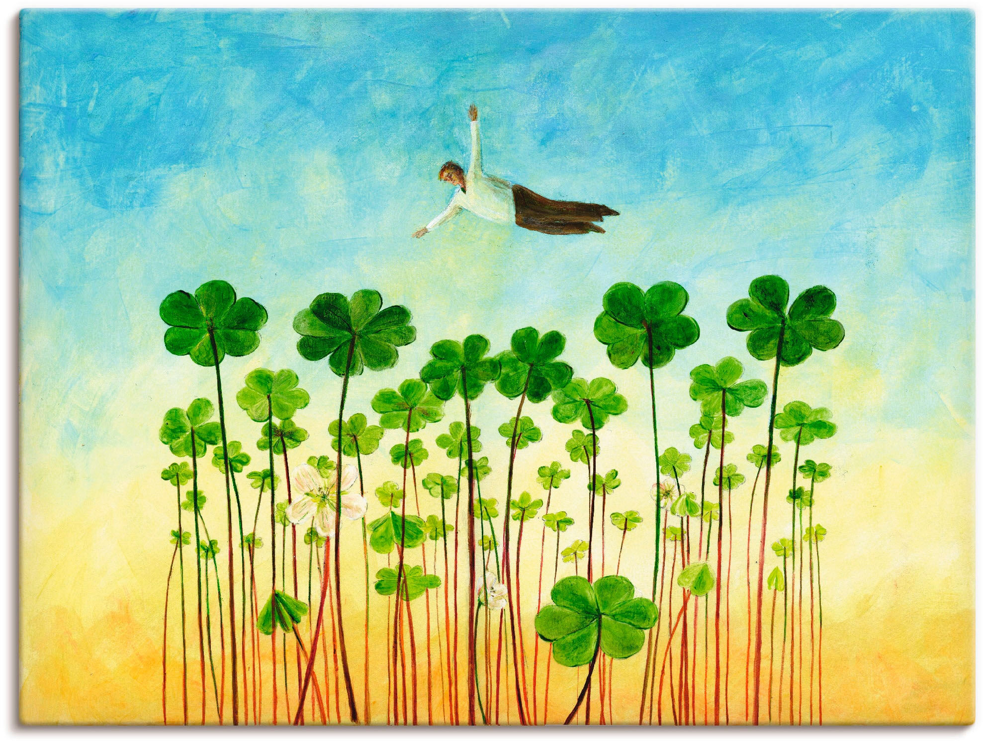 Artland Wandbild »Jemanden über den grünen Klee loben«, Mann, (1 St.), als Leinwandbild, Wandaufkleber oder Poster in versch. Größen