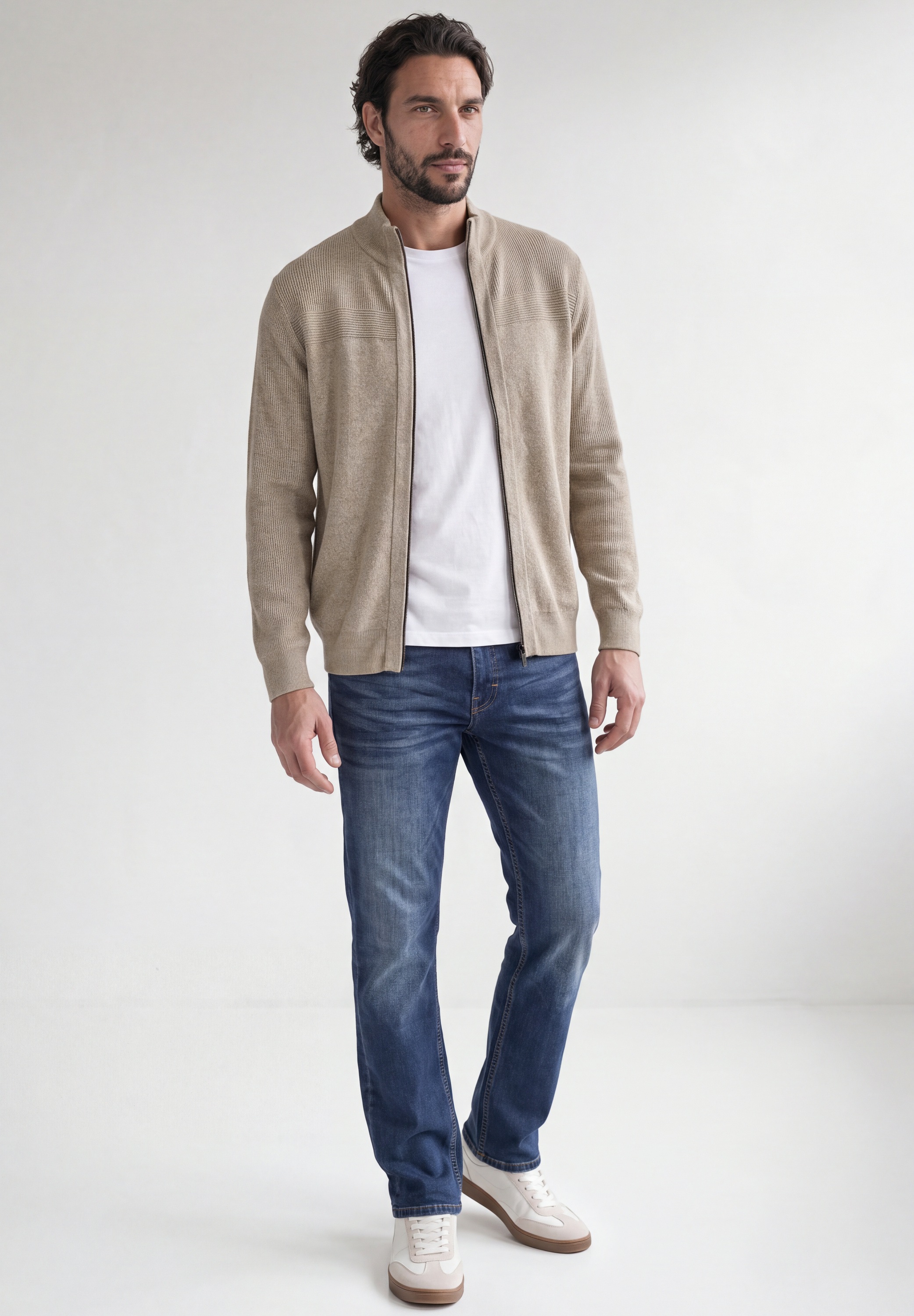 STREET ONE MEN Cardigan aus reiner Baumwolle