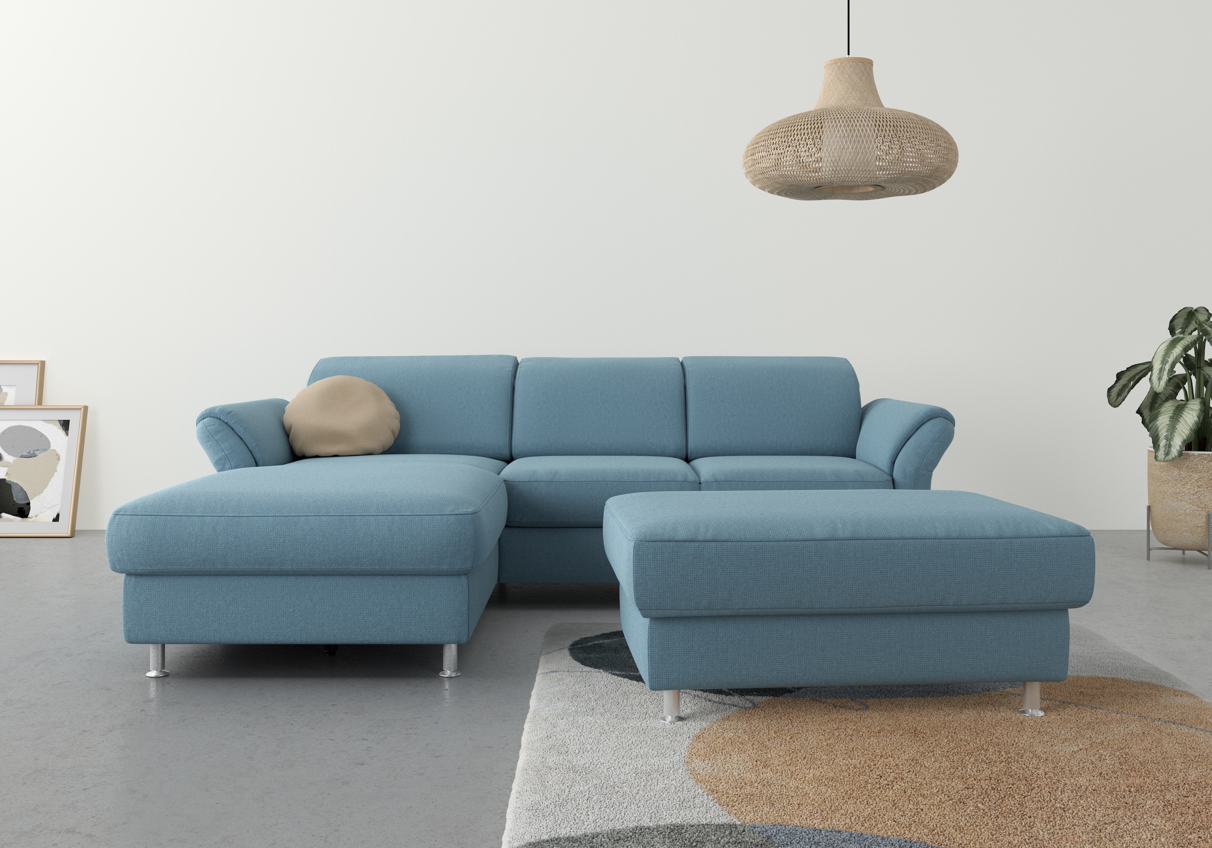 sit&more Ecksofa "Apulia L-Form" wahlweise Schlaffunktion, Bettkasten und Kopf- und Armteilverstellung