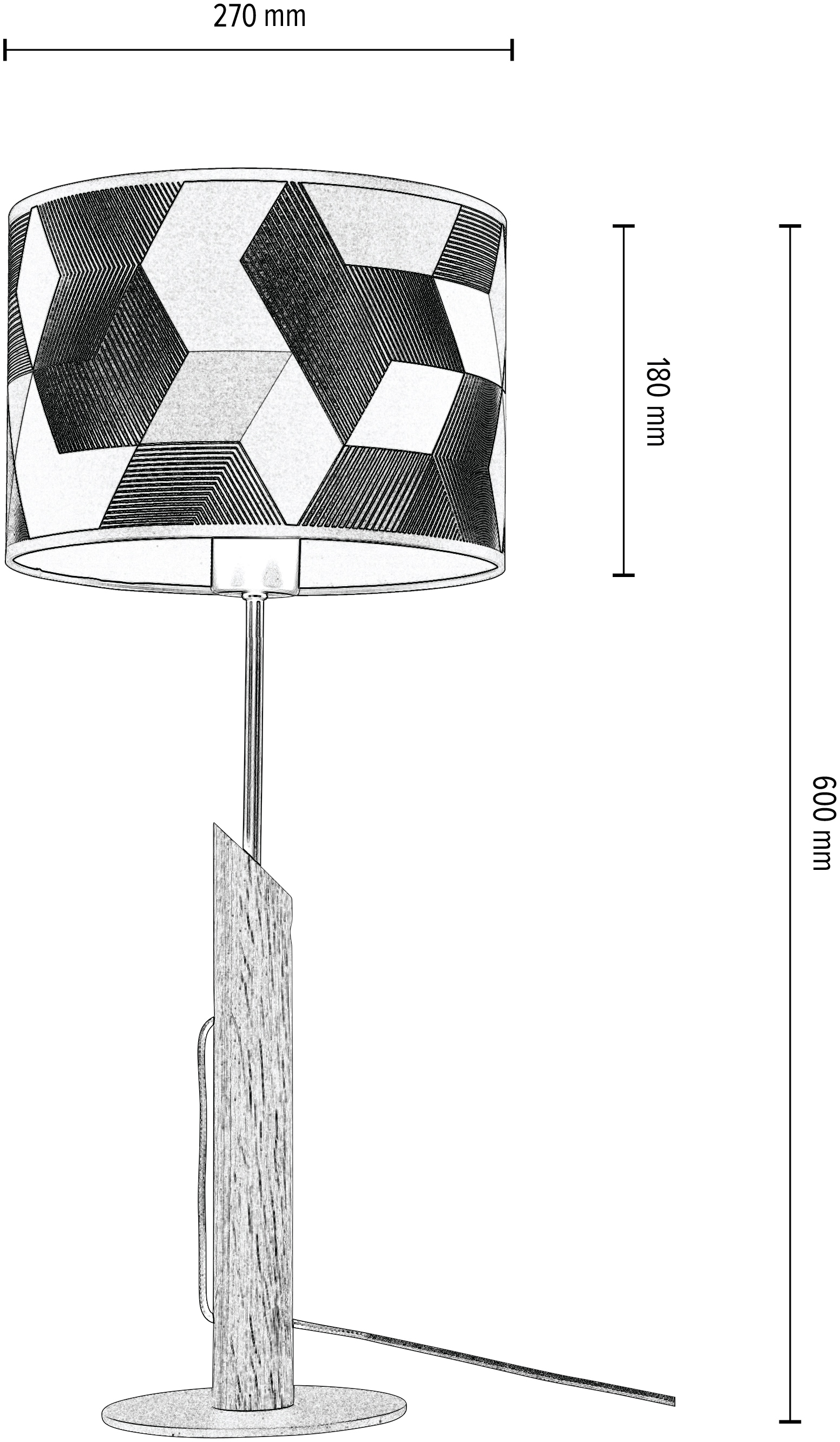 BRITOP LIGHTING Tischleuchte »ESPACIO«, 1 BAUR laminierter flammig-flammig, | FSC®-Zertifikat, Eichenholz mit Tapete Aus Schirm aus