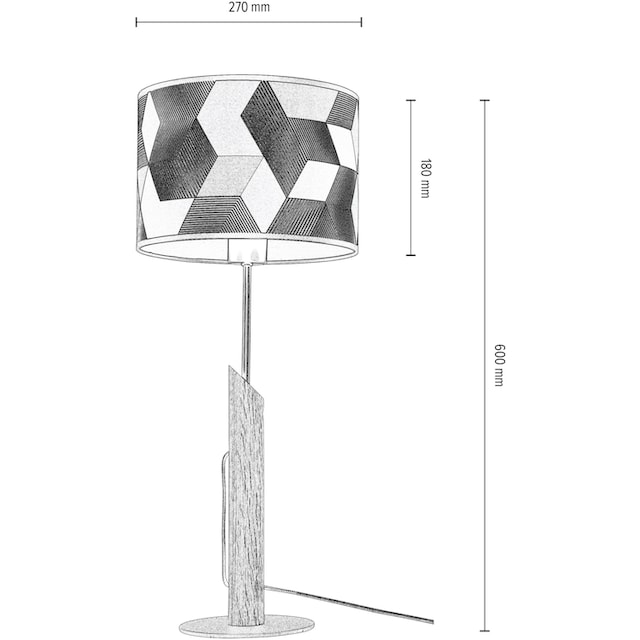 BRITOP LIGHTING Tischleuchte »ESPACIO«, 1 flammig-flammig, Aus Eichenholz  mit FSC®-Zertifikat, Schirm aus laminierter Tapete | BAUR