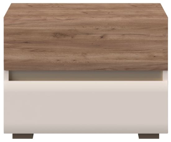 OTTO home Nachtkommode "Invictus, UV lackiert (matt), mit Soft-Close-Funktion, grifflos" Trendfarbe cashmere kombiniert mit Eicheoptik, 2 Schubladen, 60/45/45cm (B/T/H), FSC-zertifiziert