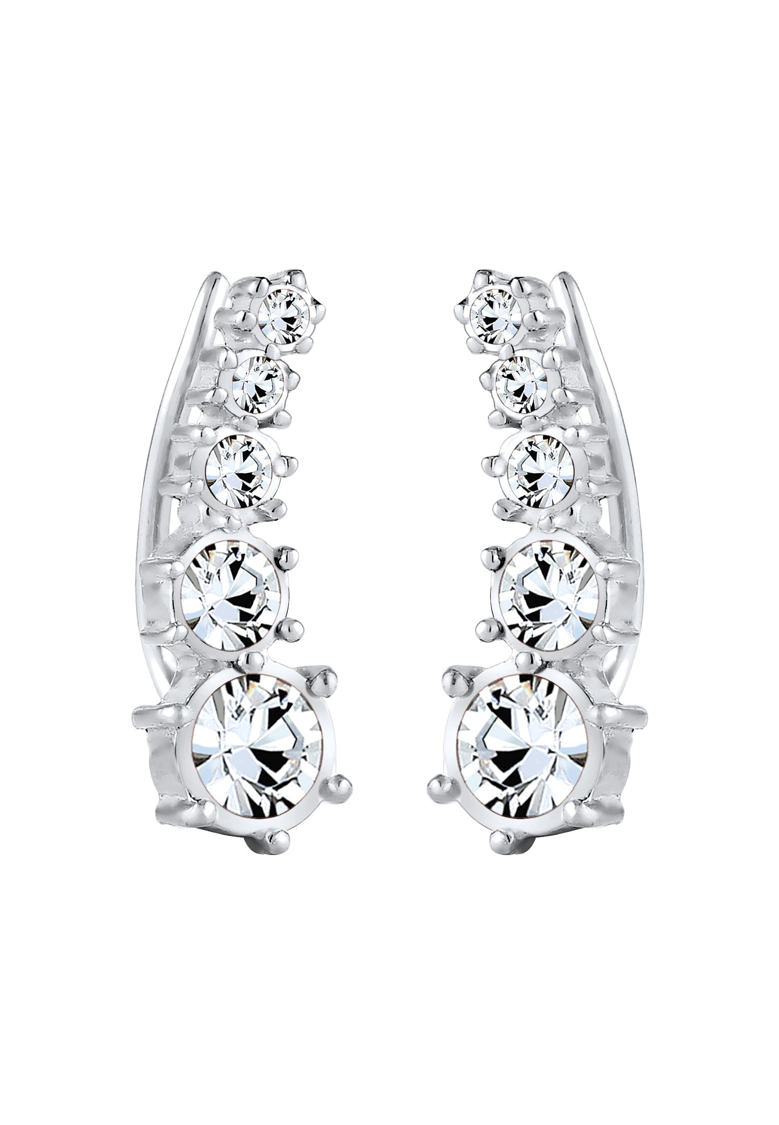 Elli Paar Ohrstecker »Earcuff Klassik Kristalle 925 Silber«