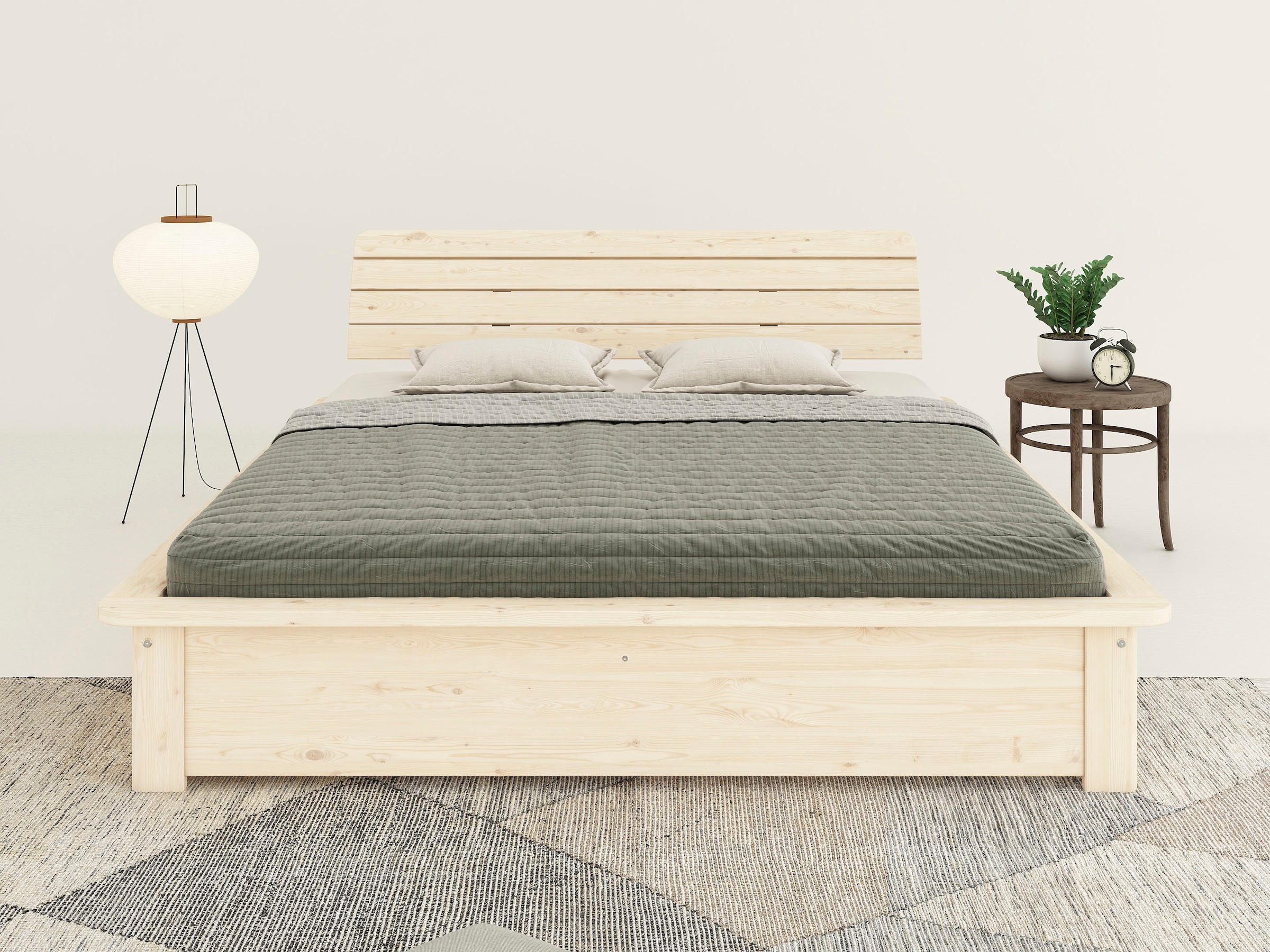 Home affaire Massivholzbett "Antri, Futonbett, ergonomisch geformtes Kopfte günstig online kaufen