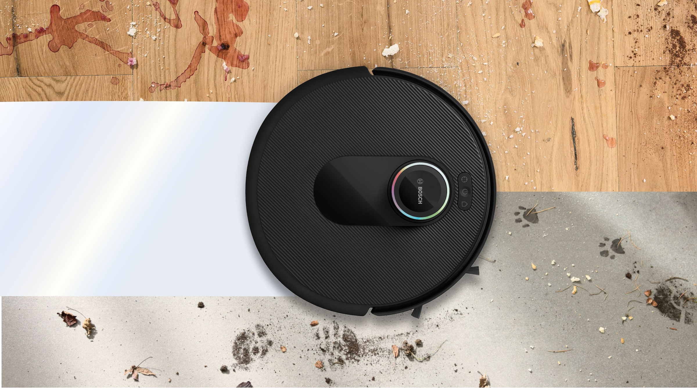 BOSCH Saugroboter »Spotless Max Cam BCRDW3BX, rotierende Wischpads, 70°C Selbstreinigung«, Datensicherheit, 11.000 Pa Saugkraft, Absaugstation, Kamera