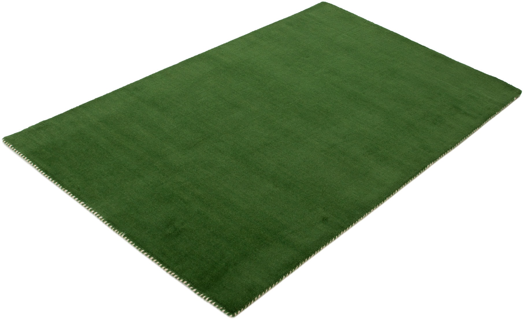 carpetfine Wollteppich »Gabbeh Lola Uni«, rechteckig, 14 mm Höhe, mit natürlichem Pflanzenmaterial von Hand gewebt, auch in Rund
