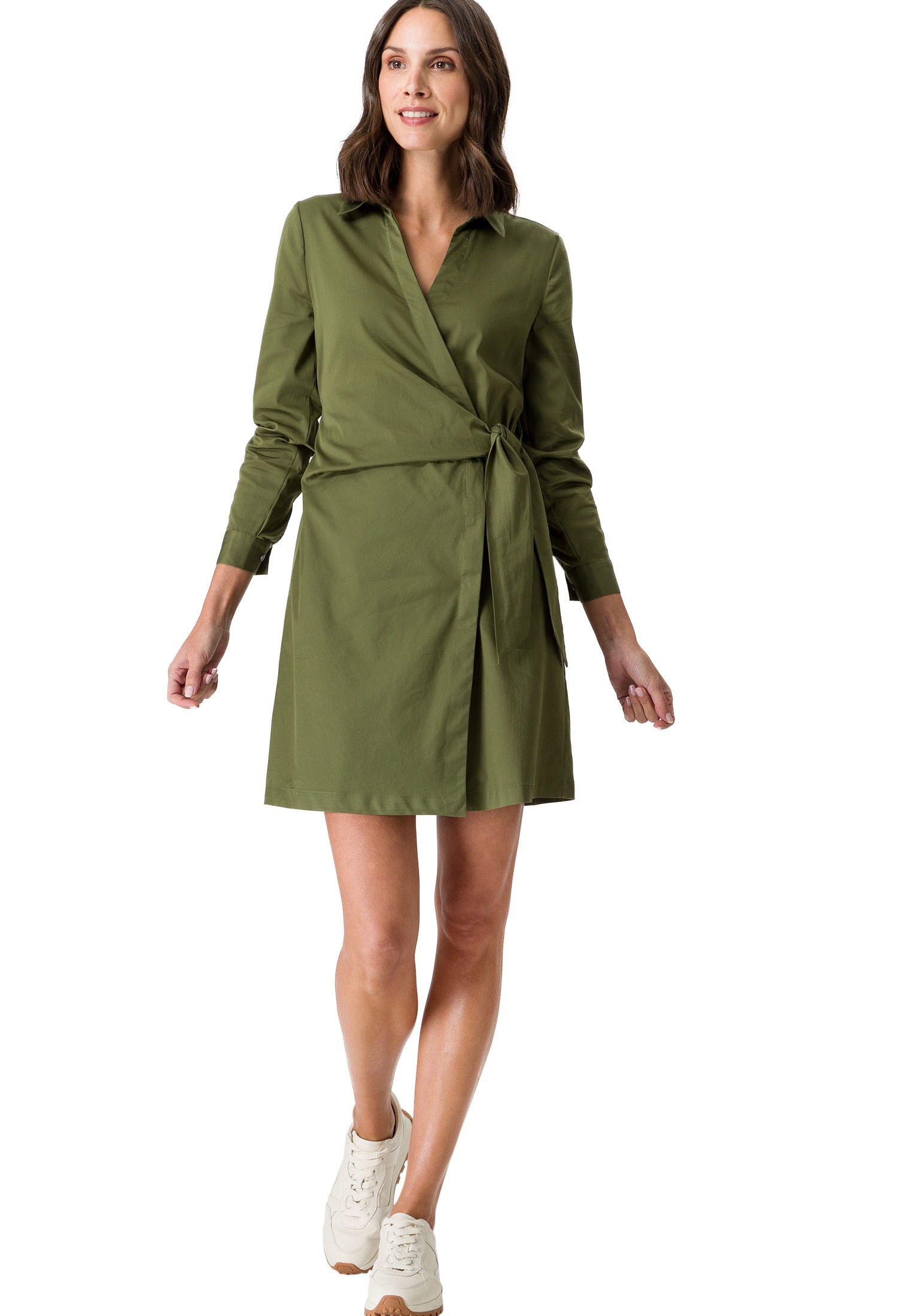 Zero Hemdblusenkleid »zero Hemdblusenkleid mit Wickeloptik«, Wickeldesign