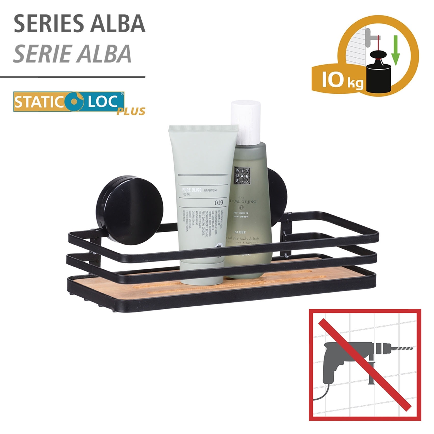 WENKO Badregal »Static-Loc® Alba« Befestigen ohne bohren