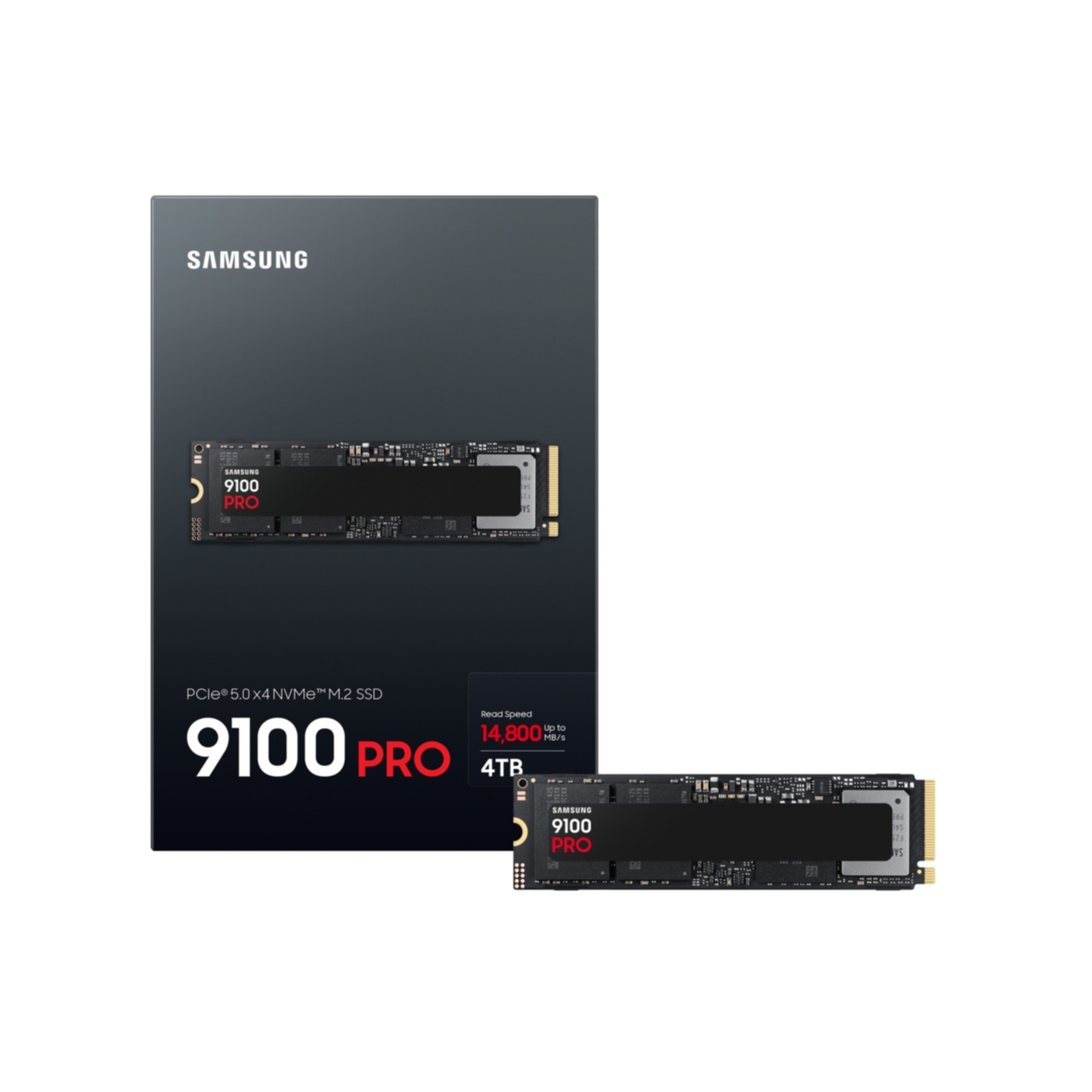 SAMSUNG interne SSD "9100 PRO PCIe 5.0 NVMe M.2 SSD - 4 TB", B:9,8cm H:2,2cm T:14,4cmohne farbbezeichnung, Festplatten