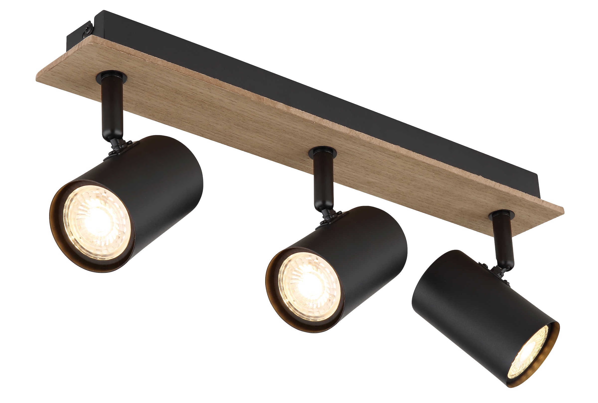 GLOBO LIGHTING Deckenstrahler »LINCA«, Leuchtmittel GU10 | ohne Leuchtmittel, Deckenspot/holzoptik/schwarz/Flur/Wohnzimmer