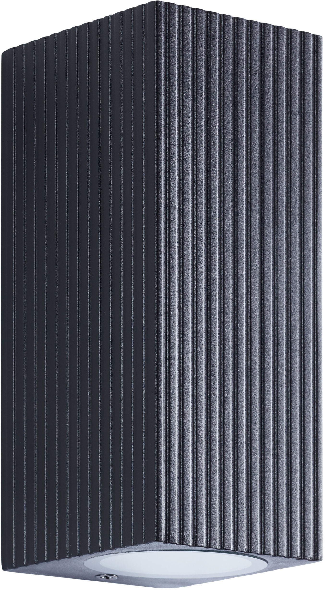 my home Außen-Wandleuchte »JELANI«, 2 flammig, Leuchtmittel GU10 | ohne Leuchtmittel, Up- & Down Light, GU10, IP44, 8 x 17 x 7 cm, Aluminium/Glas, schwarz