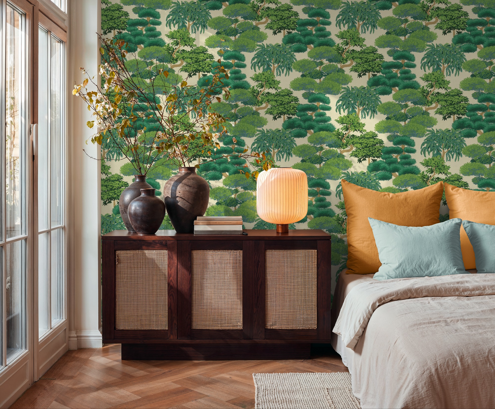 A.S. Création Vliestapete »Cuba II Tropical Garden Trees« Retro | floral | tropisch leicht strukturiert Stilisiertes Naturmotiv mit dekorativen Bäumen und Tiefe