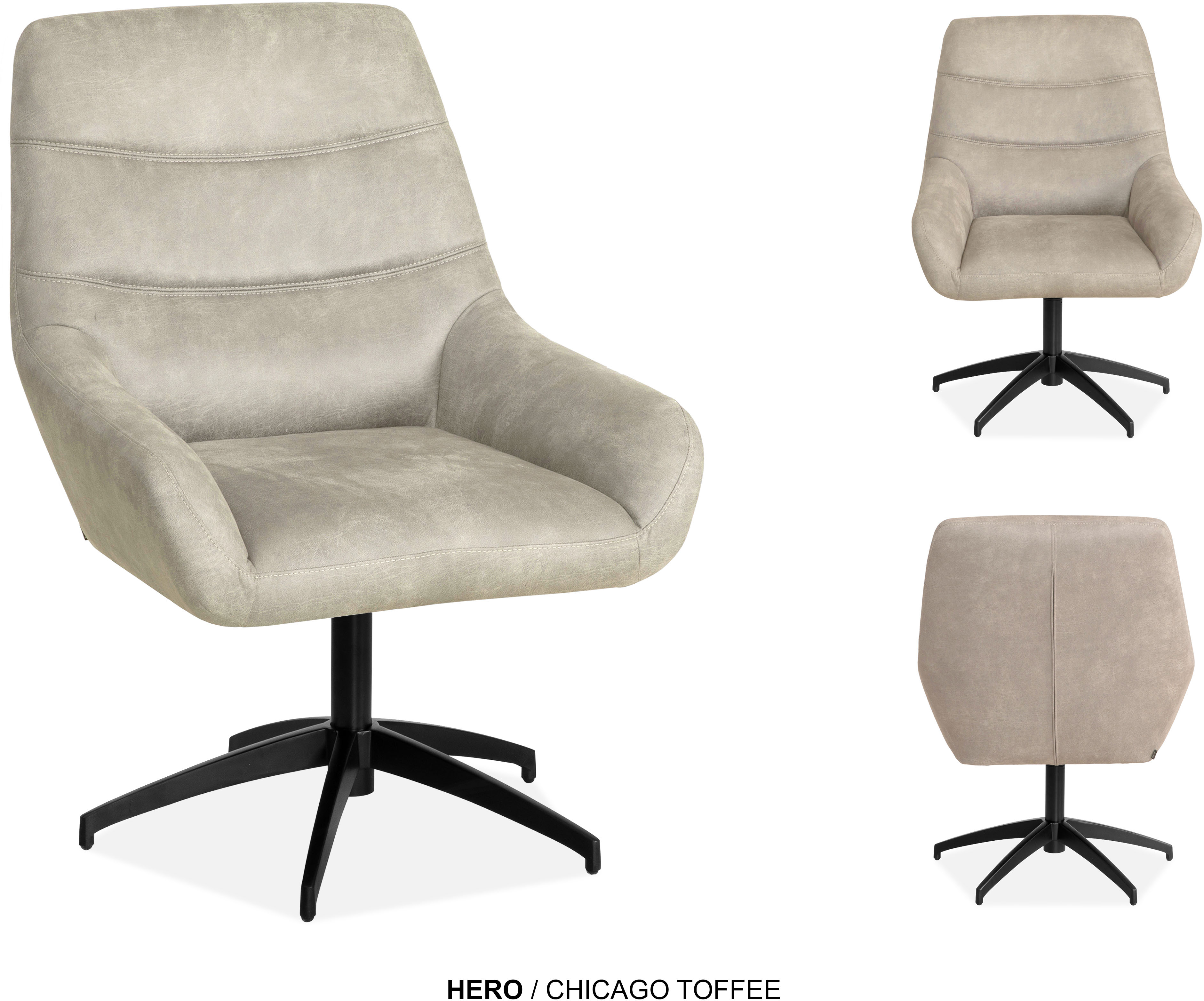 Thumbnail - OMG Design Esszimmerstuhl "Hero" (Set) 2 Stk.bequemer Sessel, mit Drehgestell