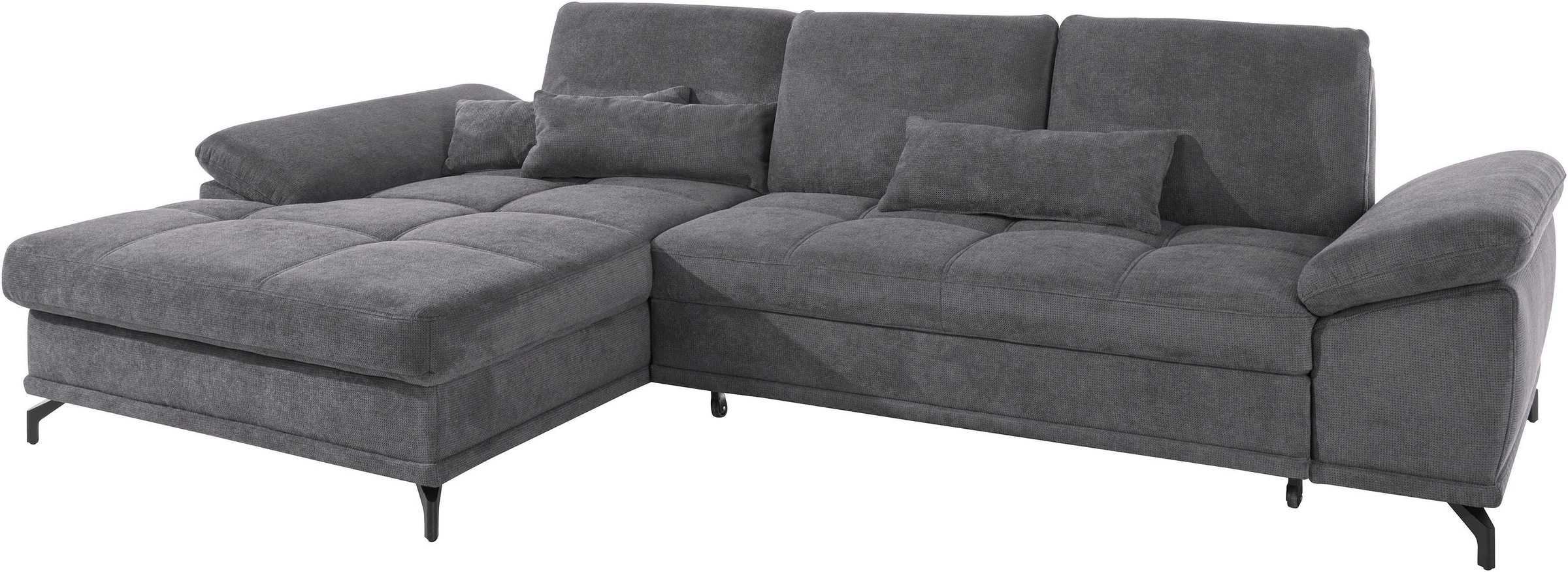 Places of Style Ecksofa Costello, mit Sitztiefenverstellung und Armlehnfunktion, incl. 3 Nierenkissen