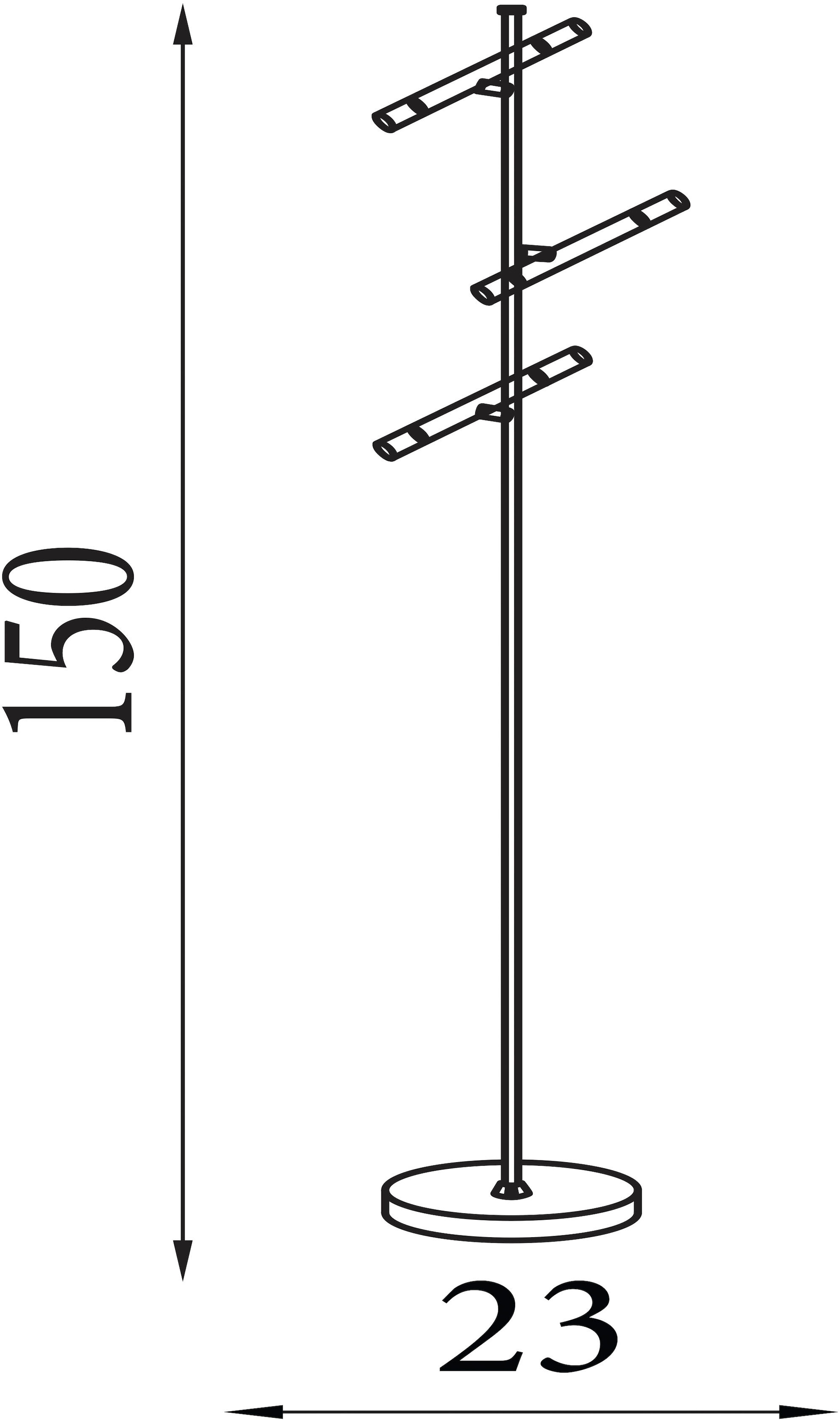 Searchlight LED Stehlampe »Wands 3Lt LED-Stehlampe - Schwarzmetall & Acryl« LED-Modul 1 Stk.