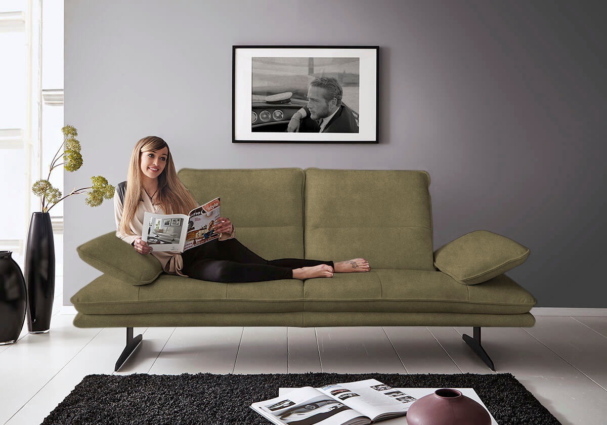 W.SCHILLIG 2-Sitzer "broadway, Designsofa mit tollem Sitzkomfort, Breite 216cm" Sitztiefenverstellung, Kopfteil- & Seitenteilverstellung, Breite 216cm