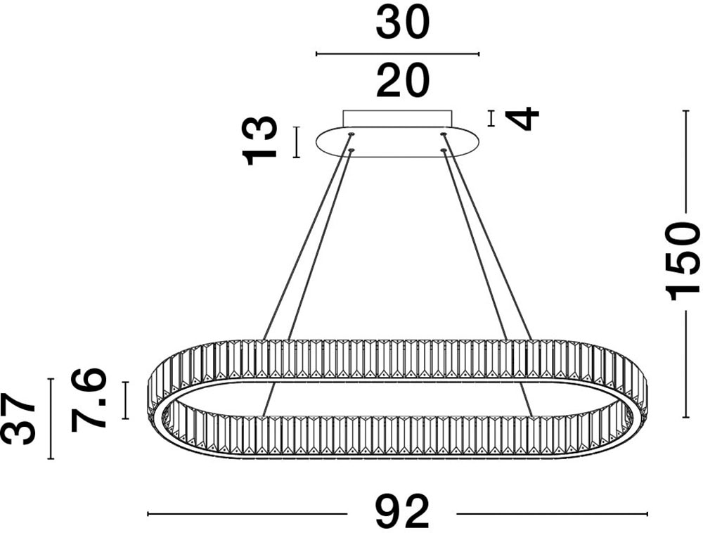 Nova Luce LED-Hängeleuchte »AURELIA« LED-Modul 1 Stk. Warmweiß