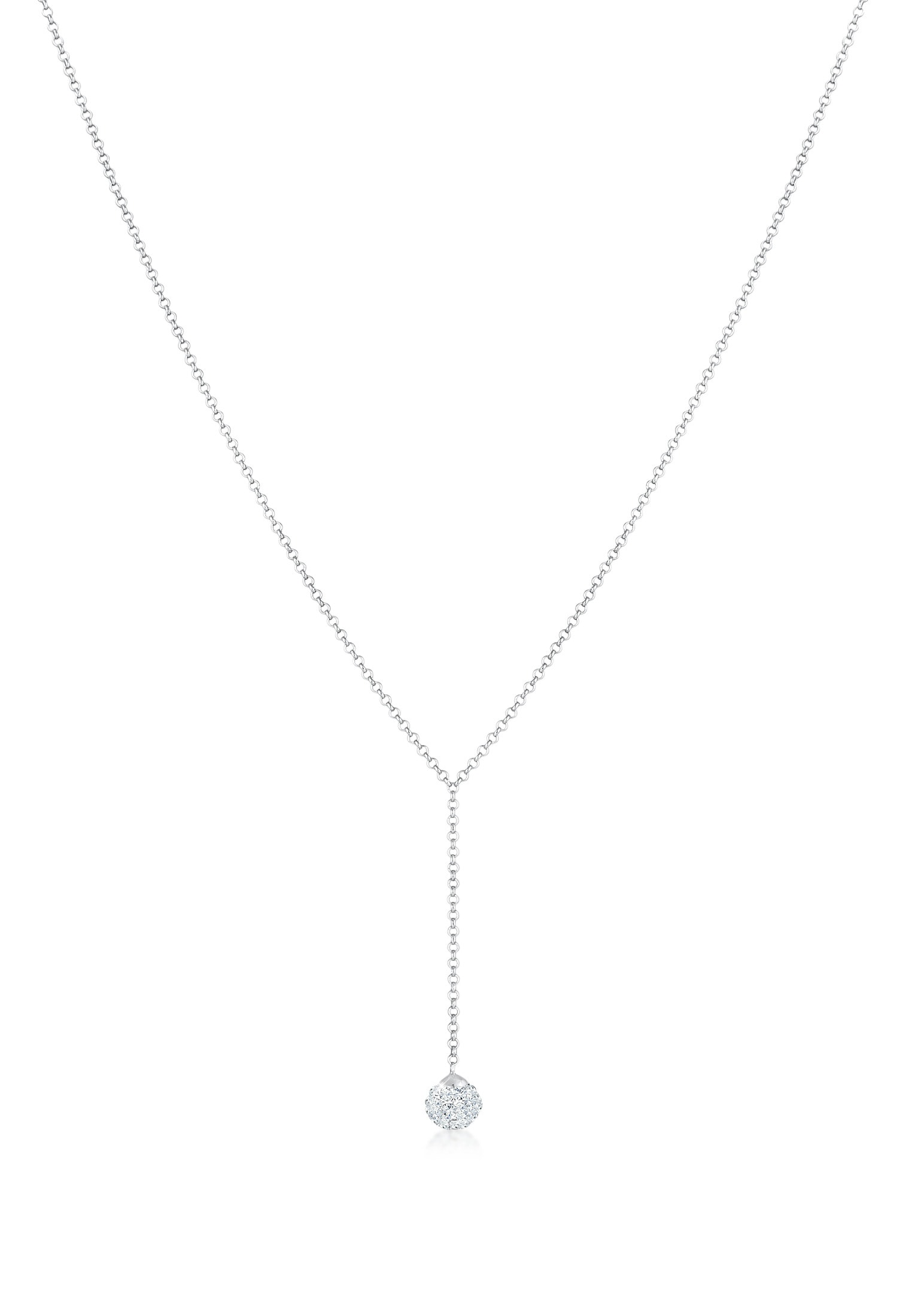Elli Silberkette »Halskette Y-Kette Kugel 925 Silber, mit Kristallen von Swarovski®«