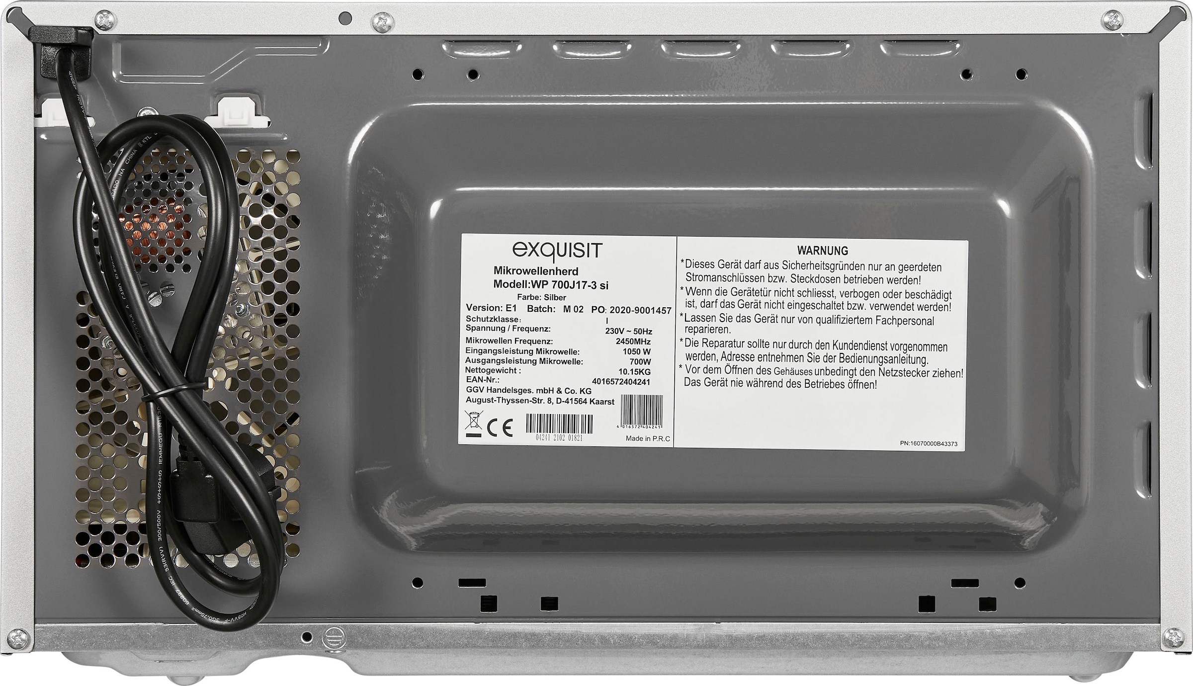 exquisit Mikrowelle »WP 700 J17-3 si« Mikrowelle 700 W