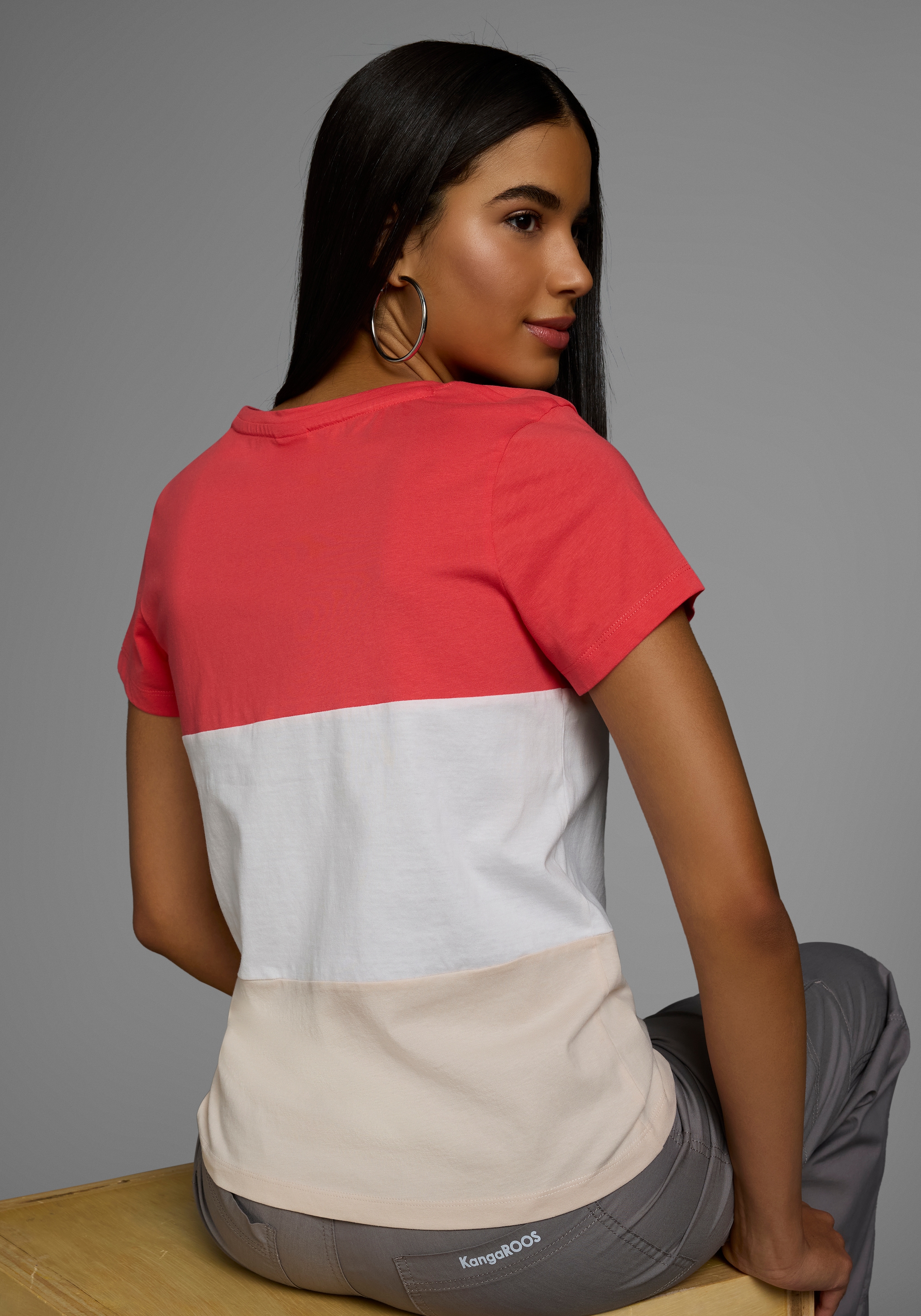 KangaROOS T-Shirt, im Colorblock-Design
