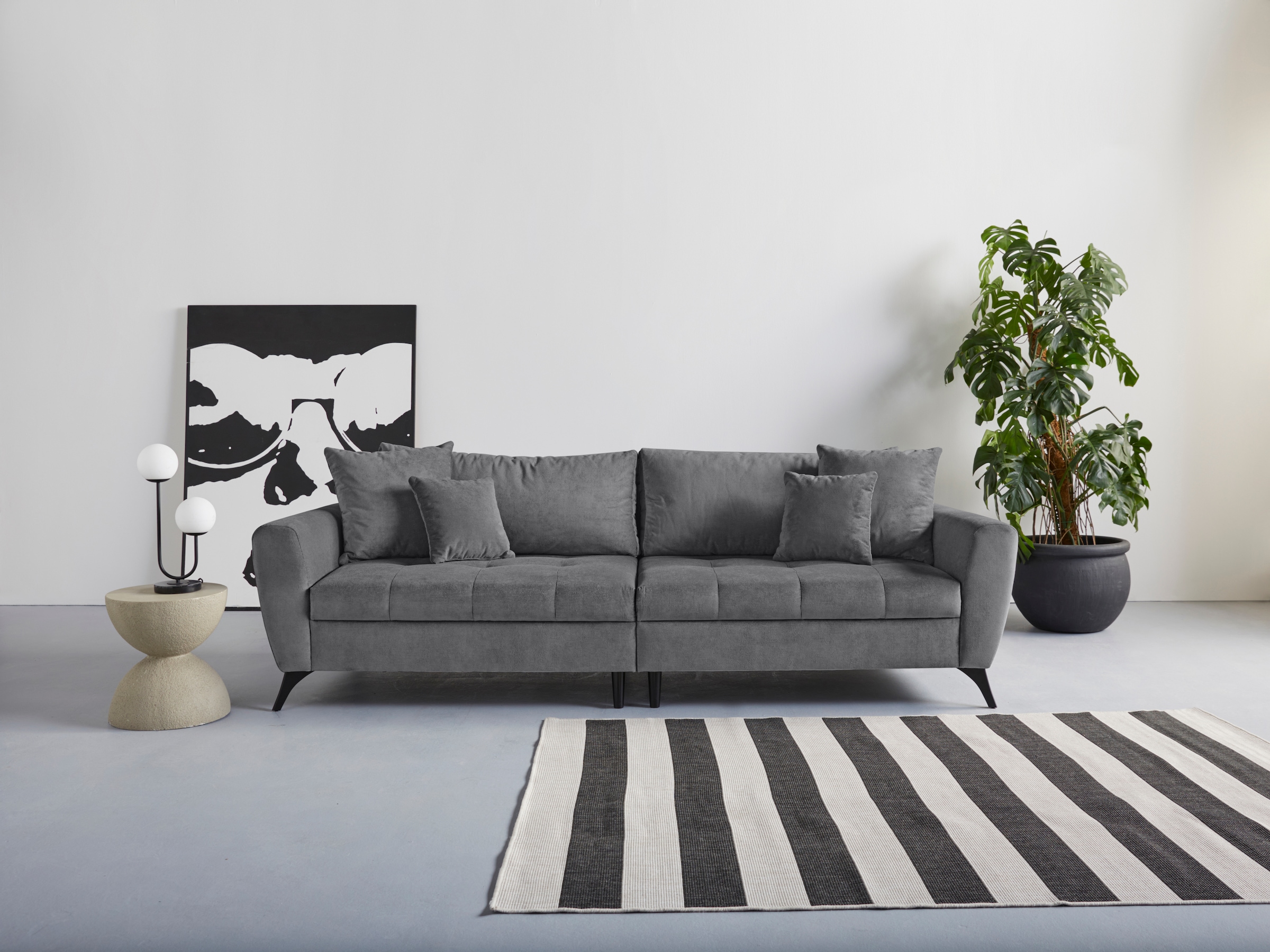 INOSIGN Big-Sofa "Lörby", auch mit Aqua clean-Bezug, feine Steppung im Sitzbereich, lose Kissen