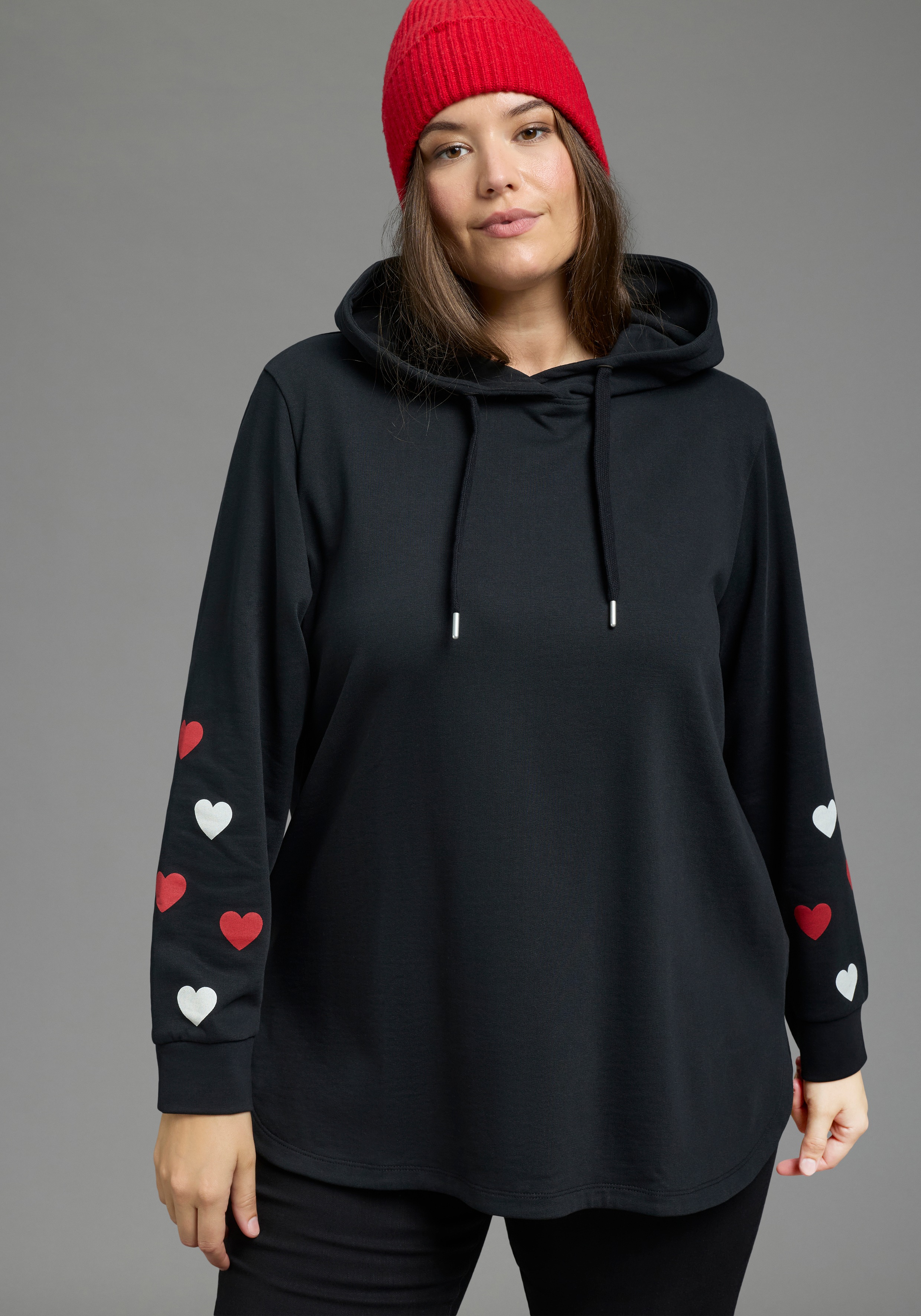 Laura Scott CURVE Kapuzensweatshirt "Große Größen", im Oversized Look aus weicher Baumwolle