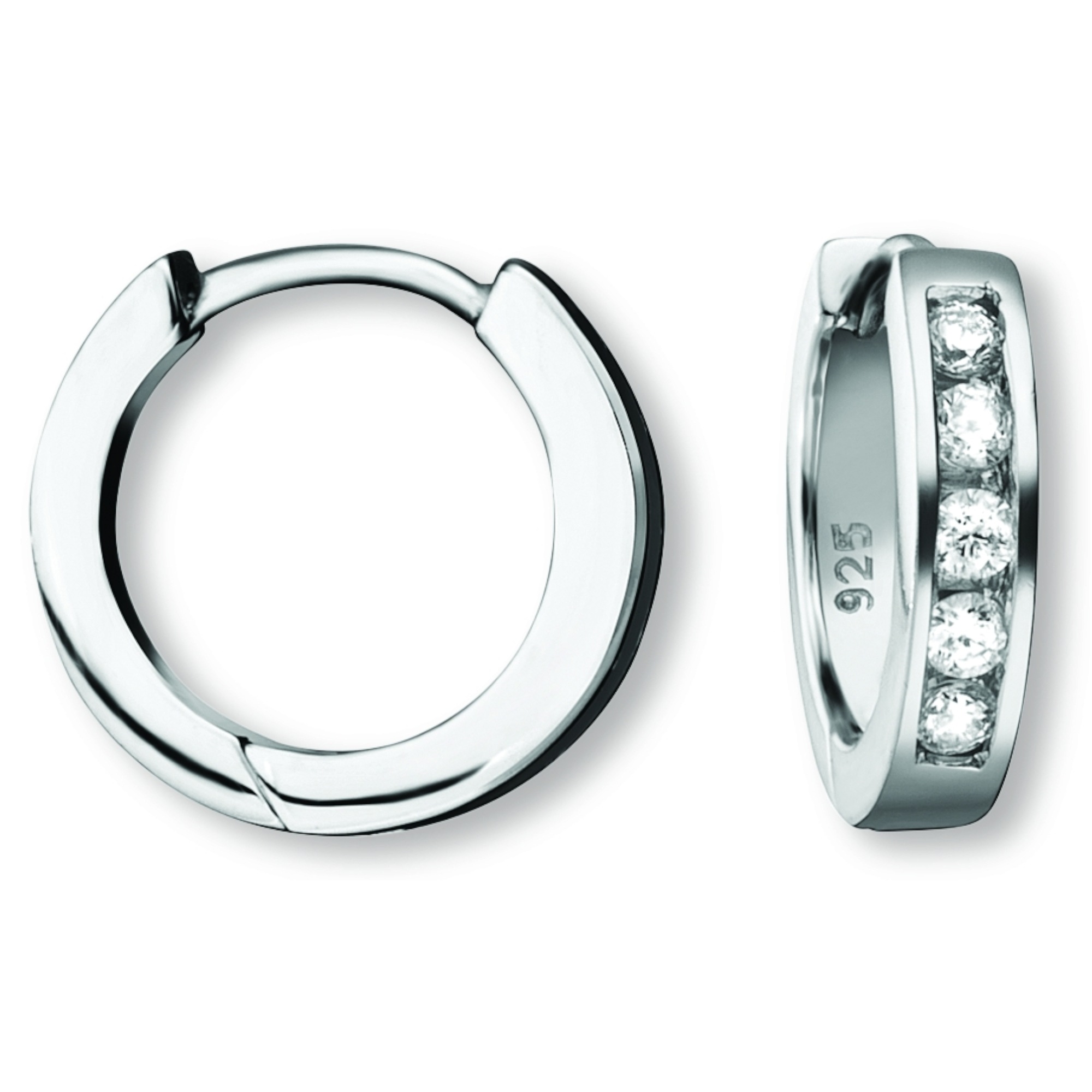 Paar Creolen ONE ELEMENT "Zirkonia Ohrringe Creolen aus 925 Silber", silber, Ohrringe, Damen, Damen,mit Zirkonia, Silber 925 (Sterlingsilber), Feine Gestaltung – ein Sinnbild mit ruhiger Eleganz 3