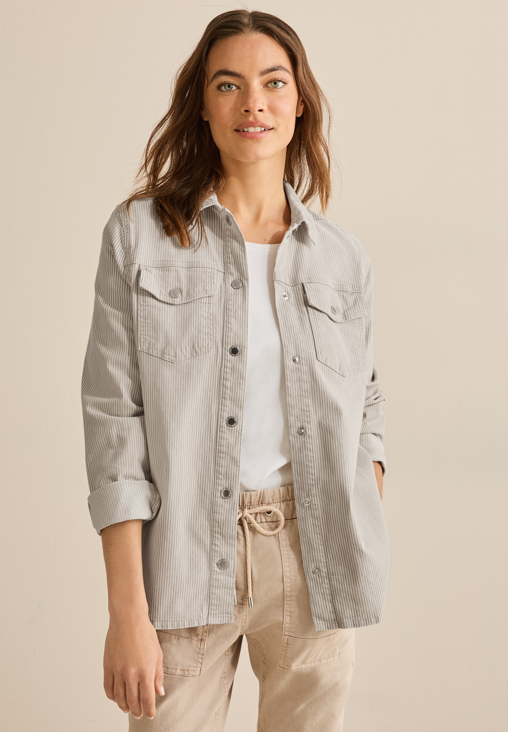 Cecil Jeansjacke be Kapuze su Brusttaschen