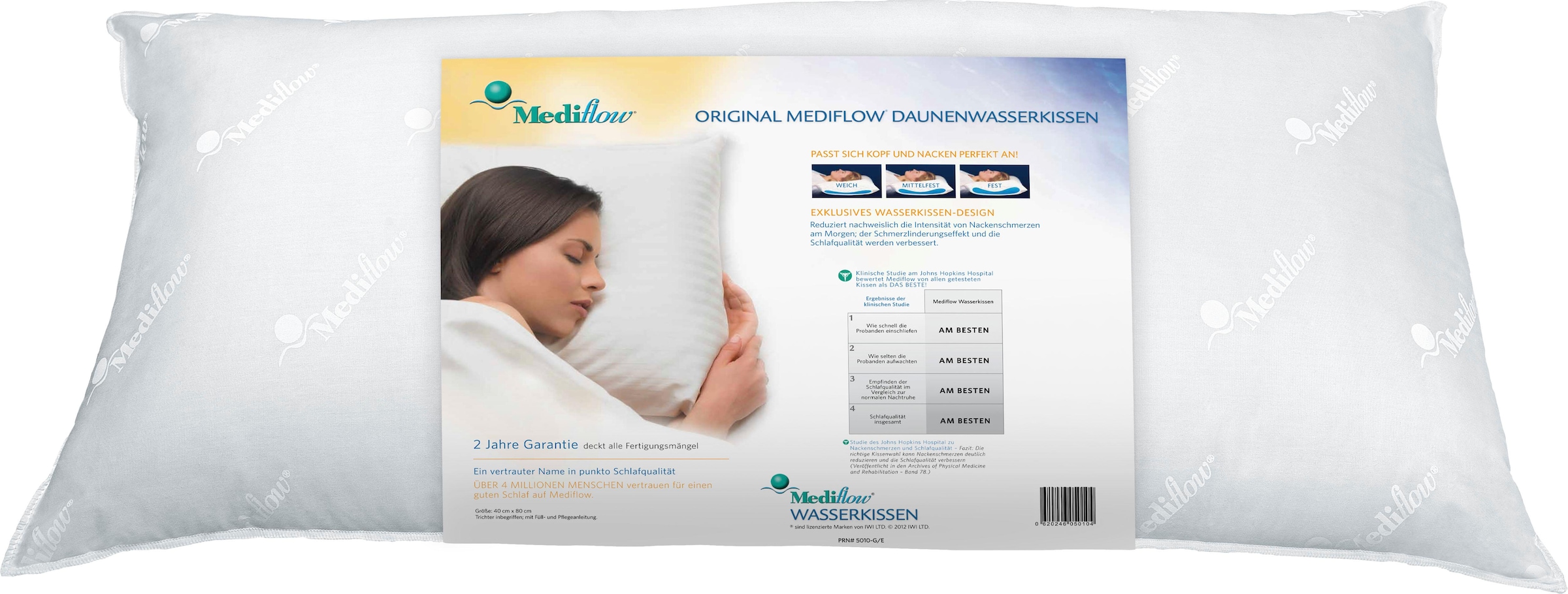 Mediflow Wasserkissen »Mediflow Original Daunenwasserkissen 5011 40x80cm«, (1 tlg.)