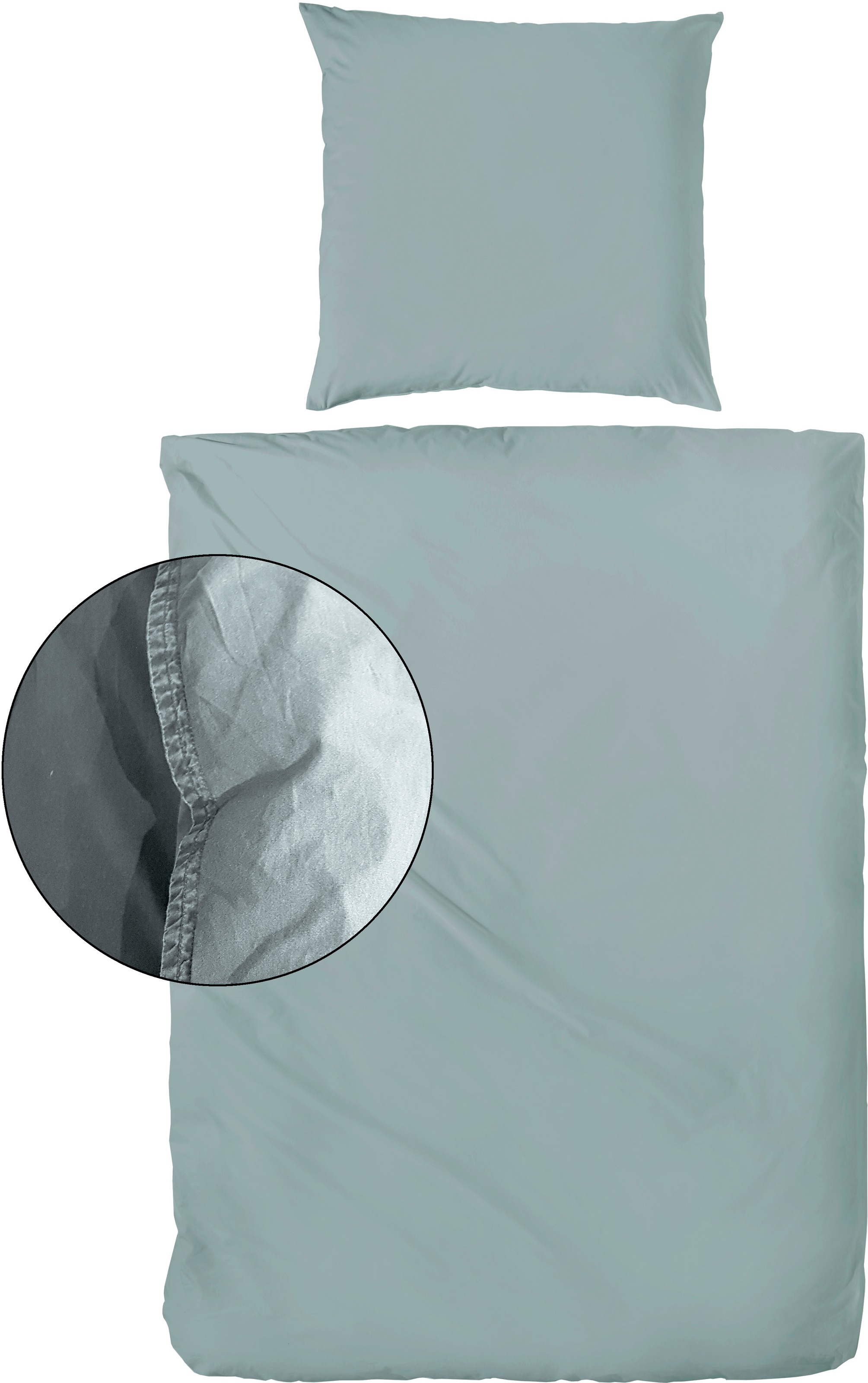 Bettwäsche PRIMERA, grün, Renforcé, Obermaterial: 100% Baumwolle, Bettwäsche, "Stone-Washed in Gr. 135x200, 155x220 oder 200x200 cm", 100% Baumwolle,