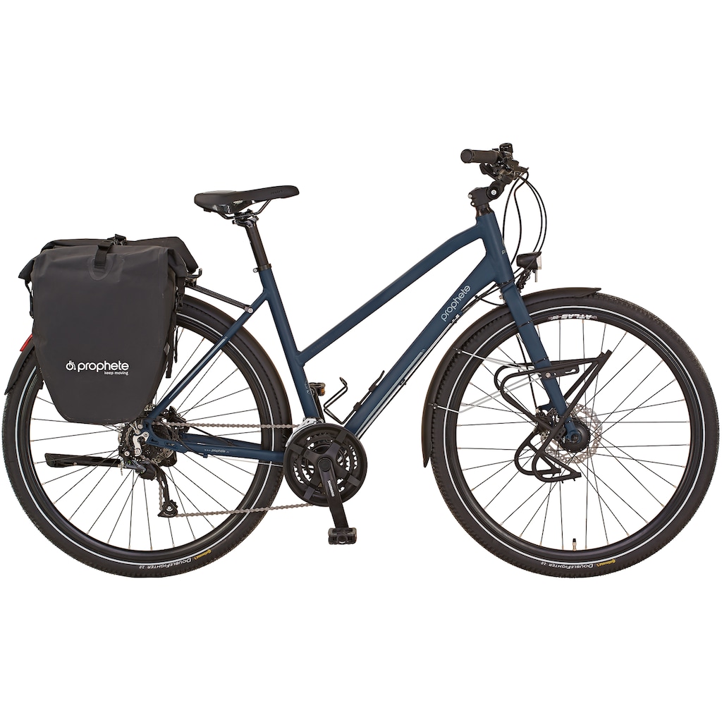 Prophete Trekkingrad »ENTDECKER 20.BTT.10 Trekking-Bike 28"«, 24 Gang, Shimano, Shimano Altus Schaltwerk, Kettenschaltung, (mit Packtaschen)