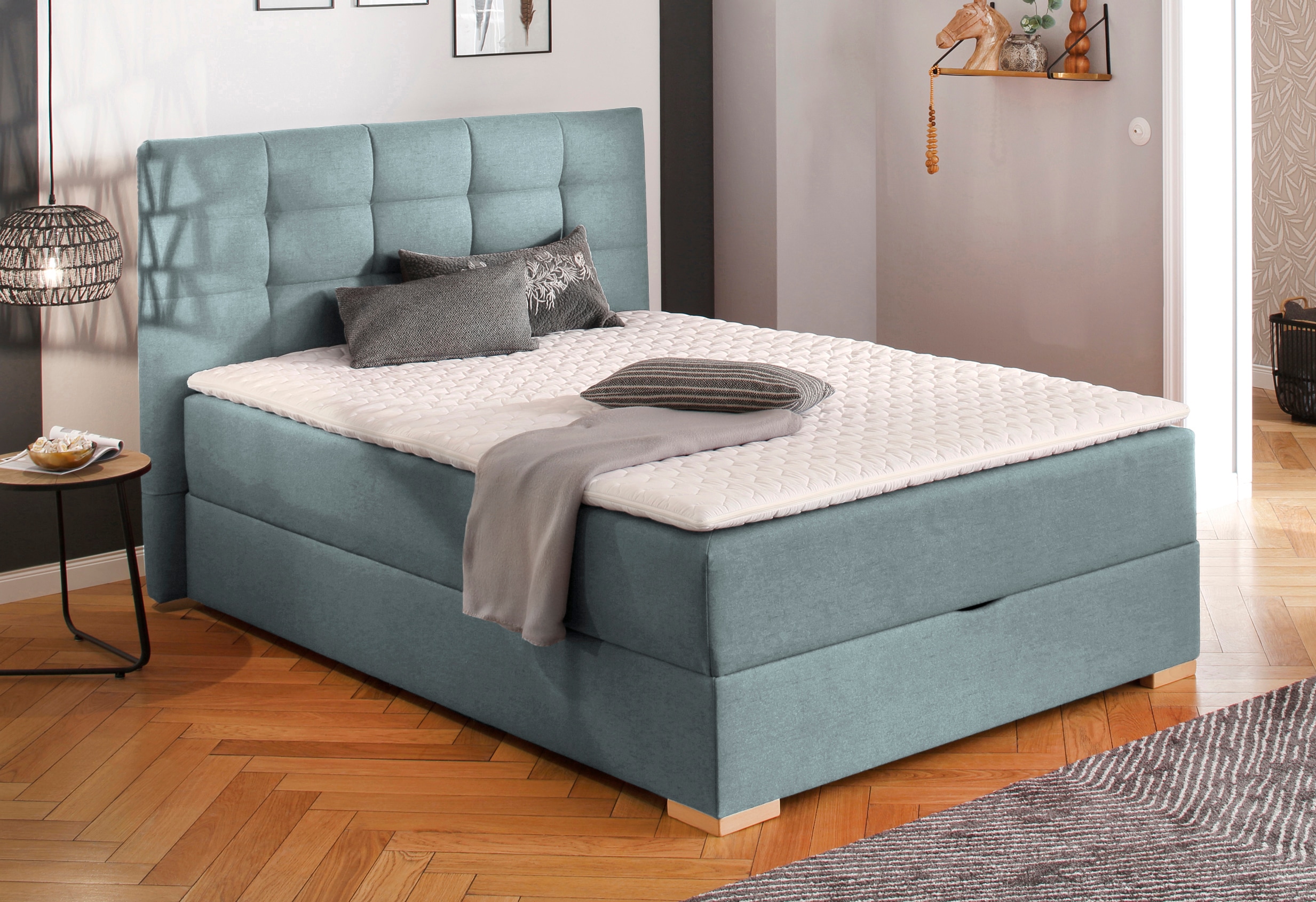 Home affaire Boxbett "Olivet mit Bettkasten" in 4 Farben, 4 Breiten, 2 Matratzenarten, auch in Überlänge 220 cm