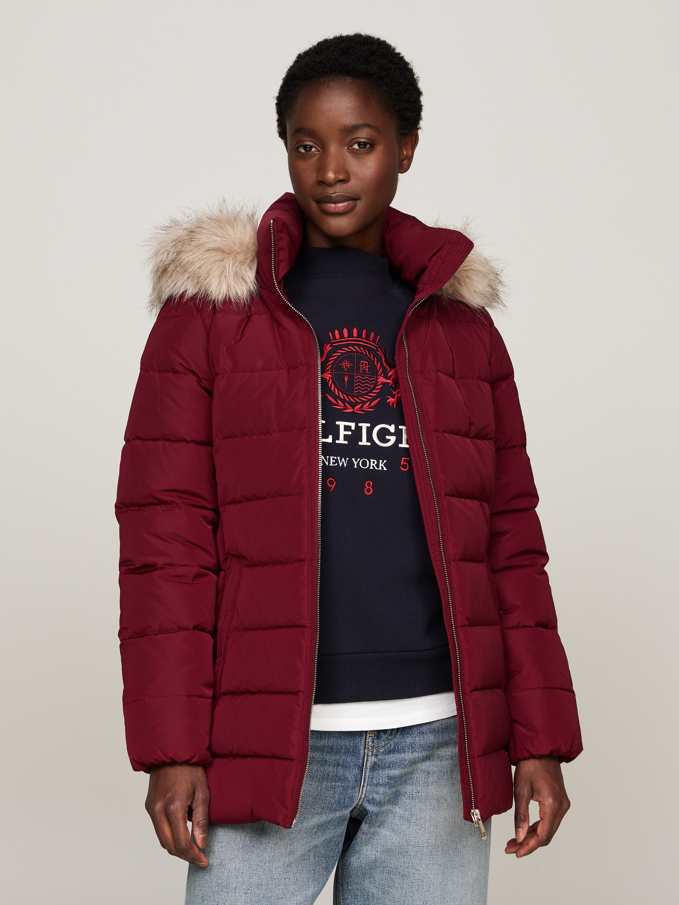 Tommy Hilfiger Steppjacke, mit Kapuze, mit Logopatch günstig online kaufen