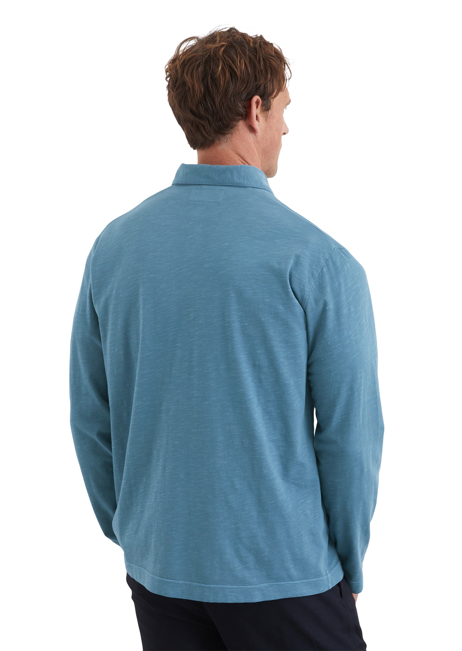 Marc O'Polo Langarm-Poloshirt »in softem Slub-Jersey«