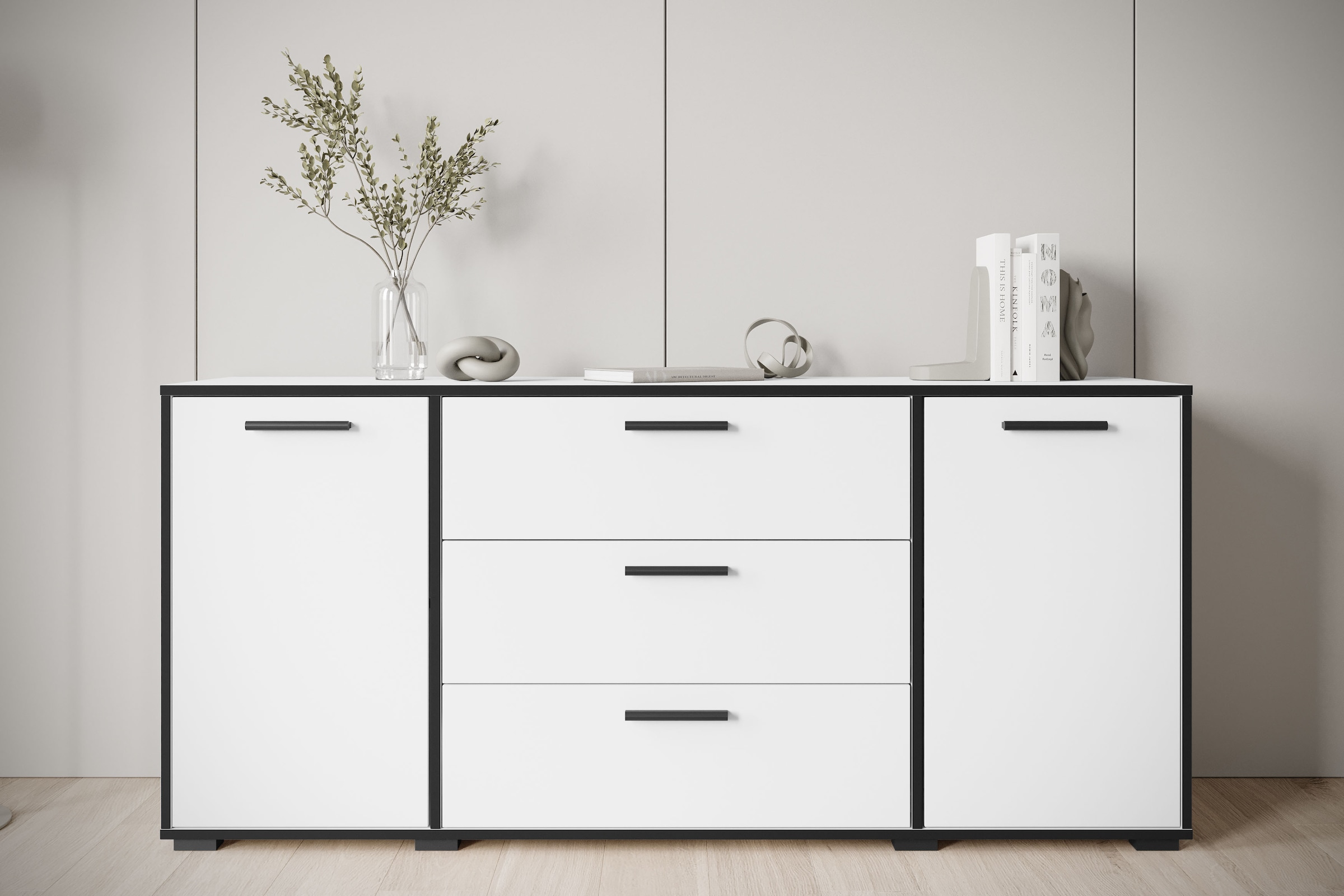 Home affaire Sideboard "BOGOTA" moderne Kommode, Schubladenschrank mit verstellbaren Einlegeböden