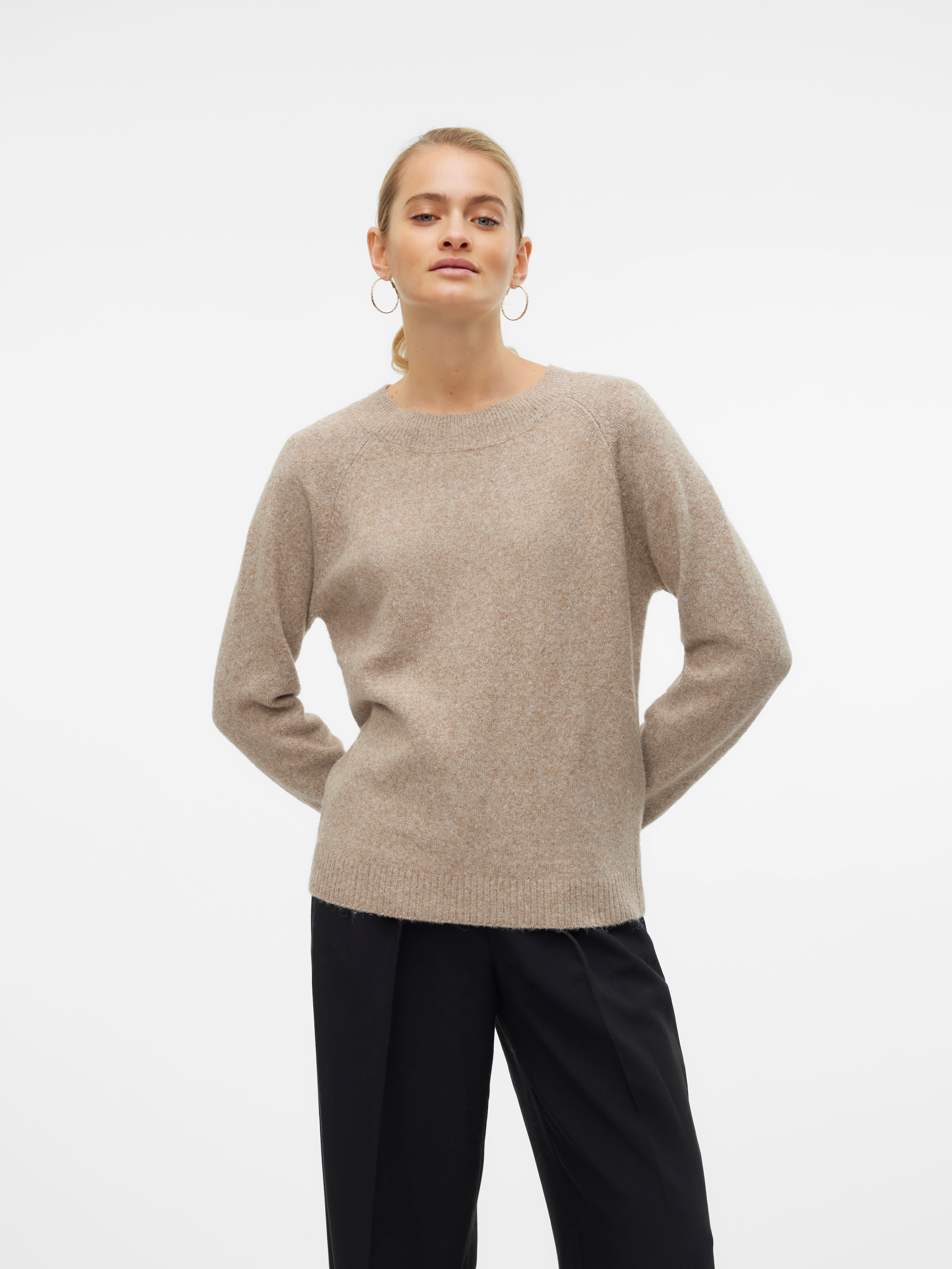 Vero Moda Rundhalspullover »VMDOFFY« in melierter Optik