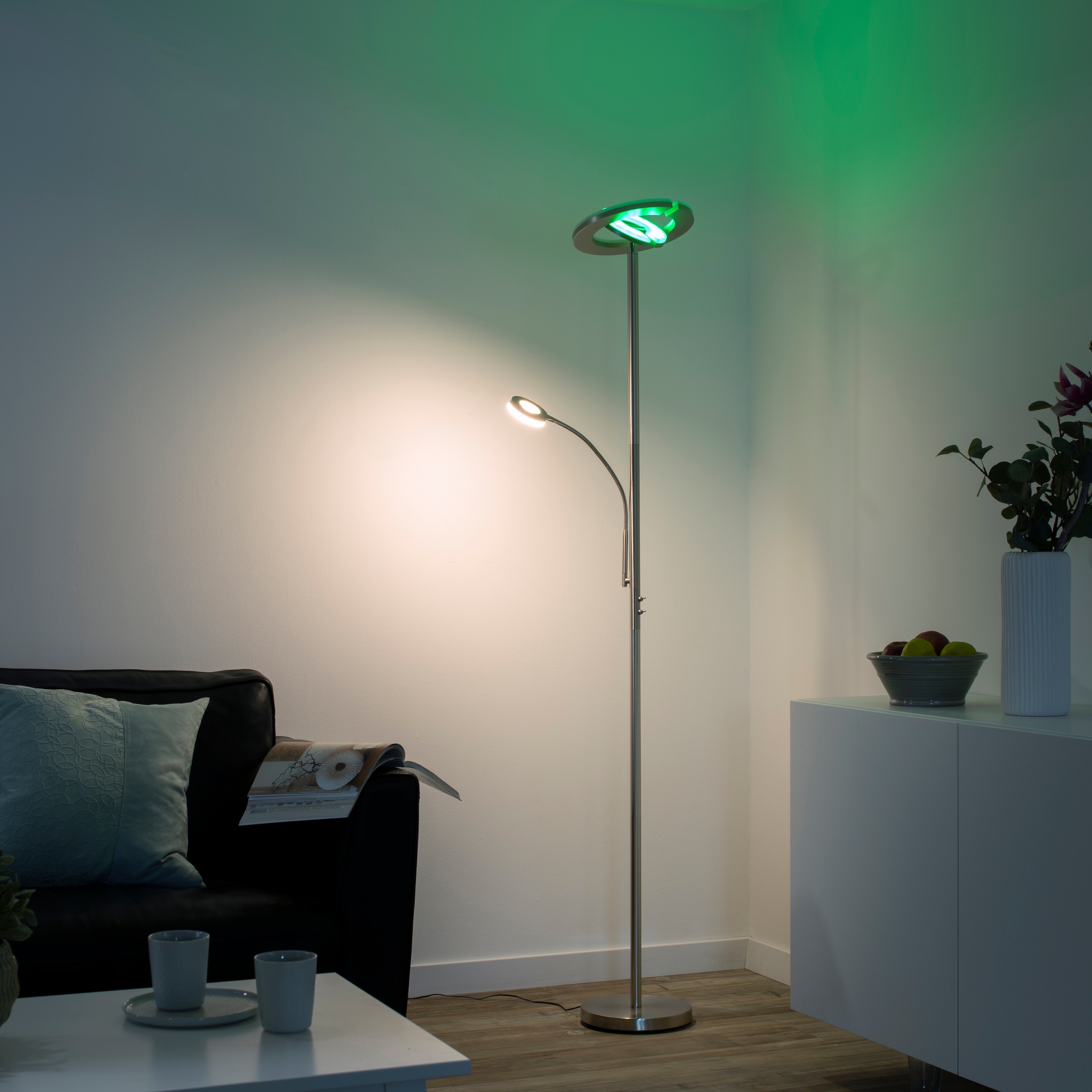 inkl., BAUR JUST LIGHT fähig 2 Stehlampe Smarthome RGB+tunable Fernbedienung, white, »Ls-ROCCO«, Infrarot | flammig-flammig,