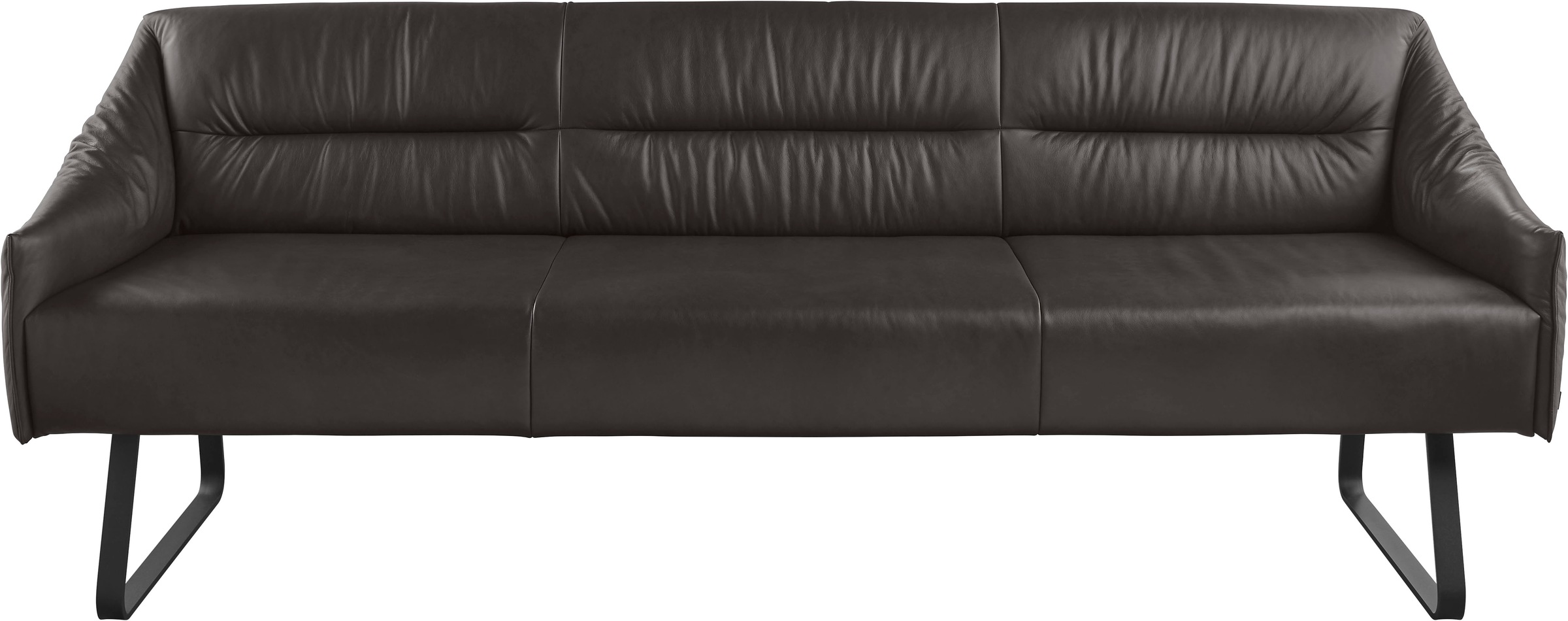 Essbank MUSTERRING "JustB SP500", braun (zartbitter), B:262cm H:86cm T:70cm, Sitzbänke, Essbank, Metallkufe schwarz, verschiedene Farben, Breite 220 oder 250 cm 2