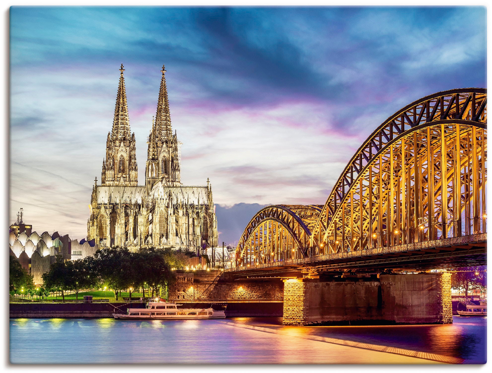 St.), in und Wandbild versch. kaufen Alubild, Wandaufkleber (1 Deutschland, Leinwandbild, Poster als | Artland »Dom Größen Brücke Köln«, in BAUR oder