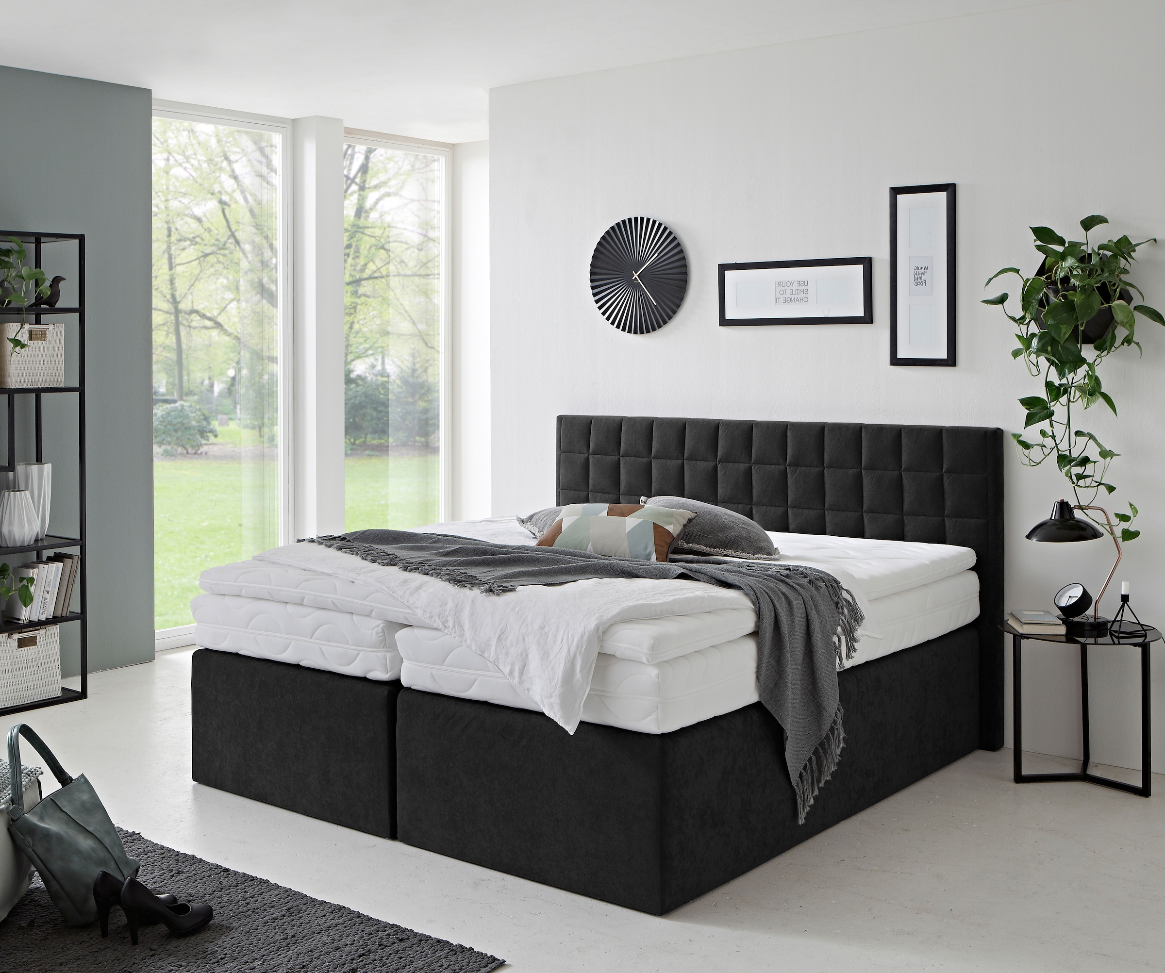 Westfalia Schlafkomfort Boxspringbett mit schöner Kopfteilversteppung günstig online kaufen