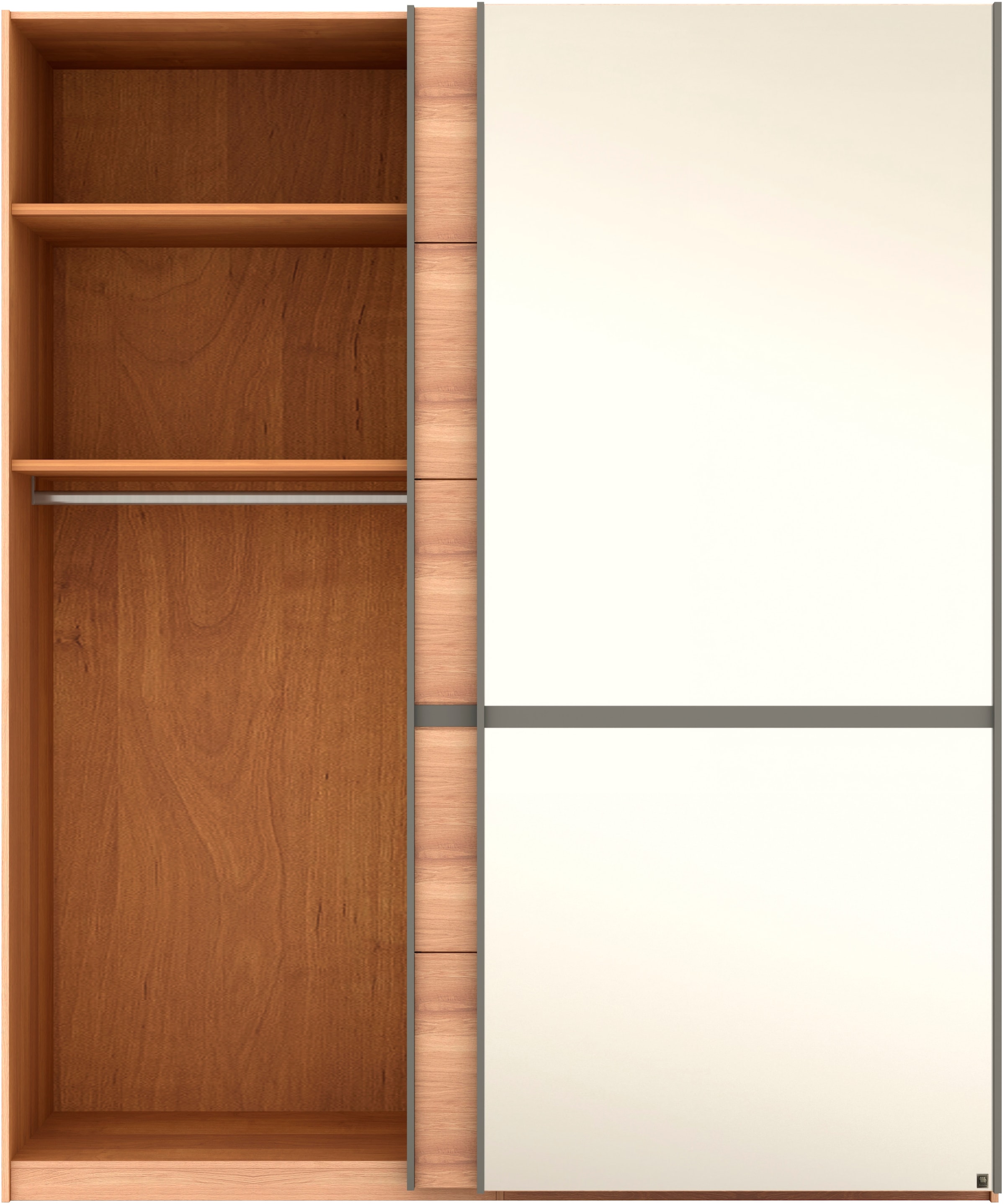 Musterring Schwebetürenschrank »Sorrent, Kleiderschrank, Schrank, Schiebetüren«, (Teilmassiv Eiche, MADE IN GERMANY), Türen in Eiche massiv mit Kassetten-Optik, verschiedene Maße verfügbar