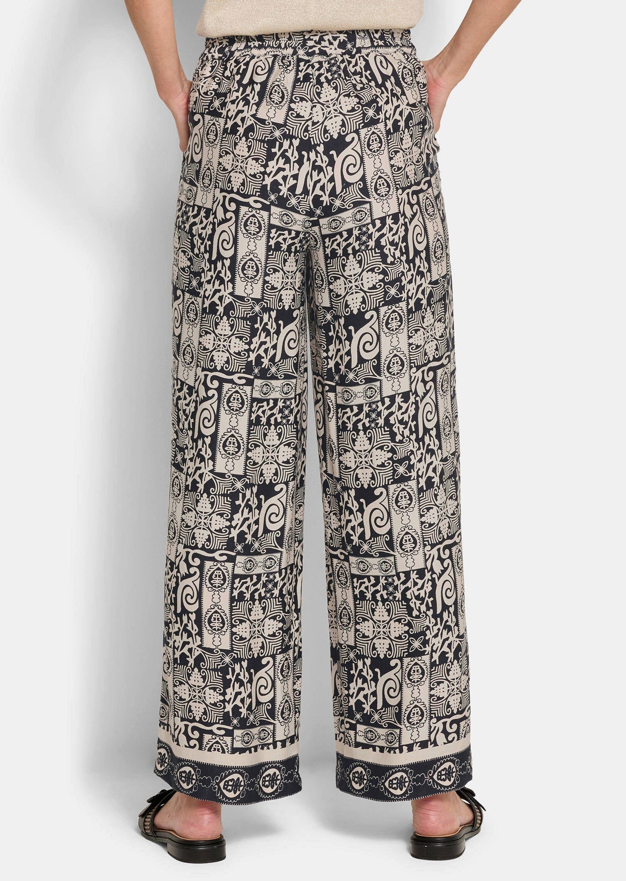 GOLDNER Stoffhose »Kurzgröße Weite Hose VERA aus Viskose-Satin«