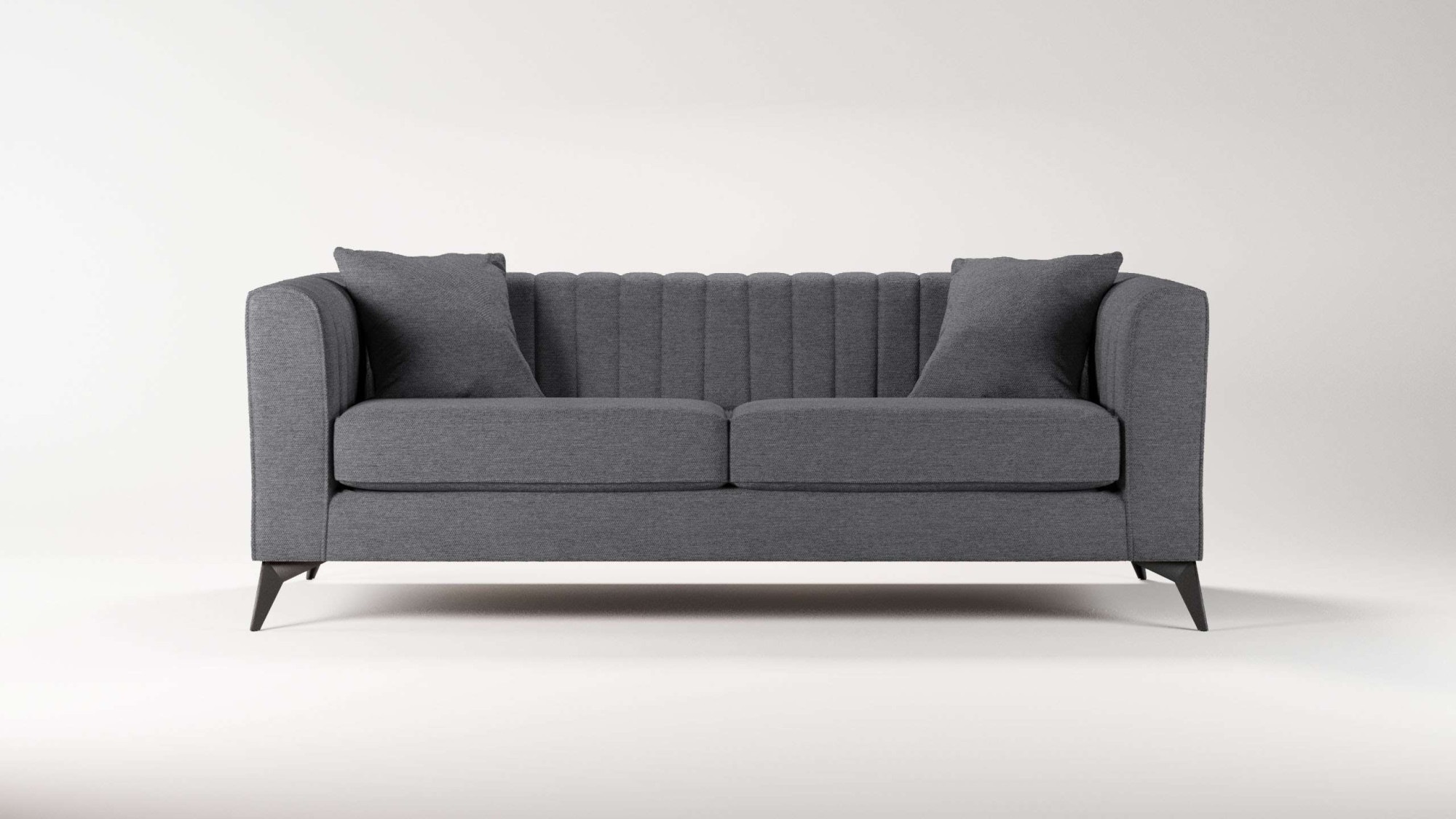 Places of Style 3-Sitzer »MATTHEW elegantes Designsofa, Maße B/T/H: 201/86/74 cm«, feine Steppung im Rückenbereich, lose Sitzkissen, incl. Zierkissen