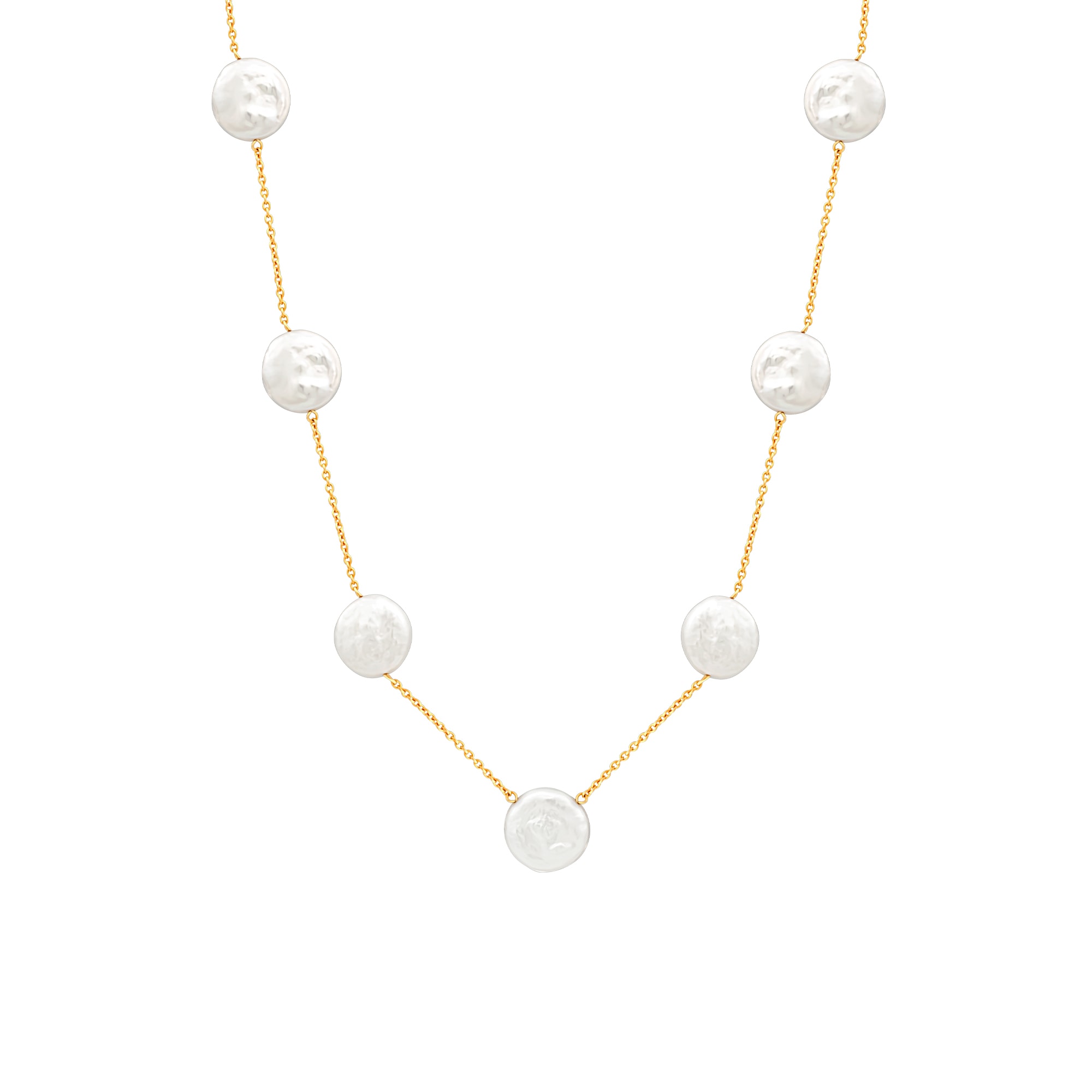 CAÏ Kette mit Anhänger »925 Silber Choker vergoldet flache Süßwasserzucht Perlen«