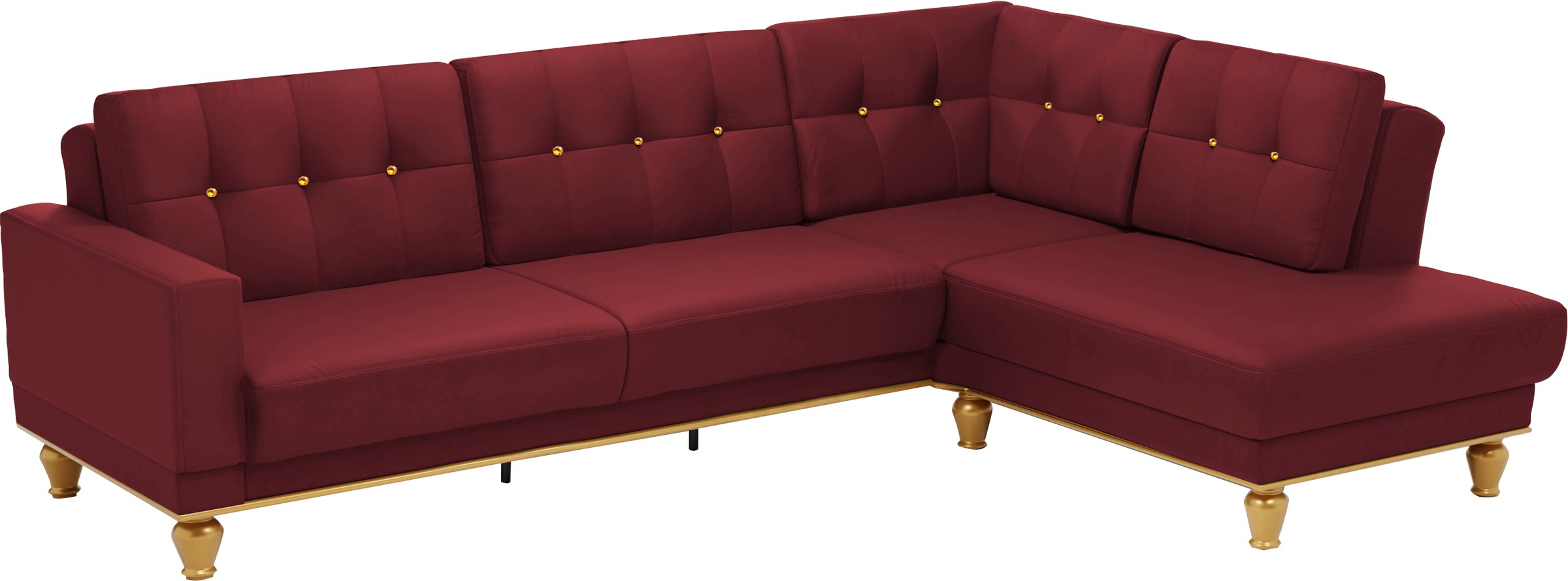sit&more Ecksofa »Orient 5 L-Form« mit Strass-Stein, wahlweise mit Bettfunktion und Bettkasten